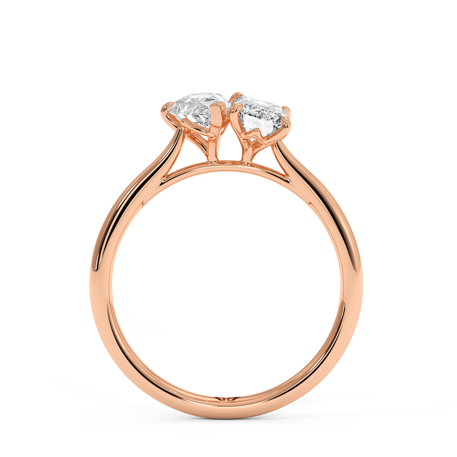 18K Rose Gold Duo Diamond Engagement Ring