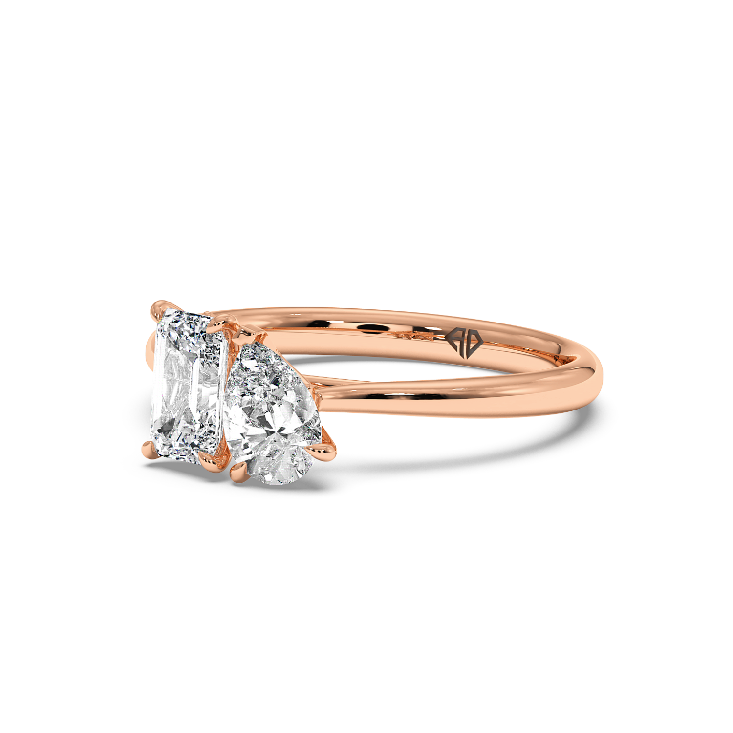 18K Rose Gold Duo Diamond Engagement Ring