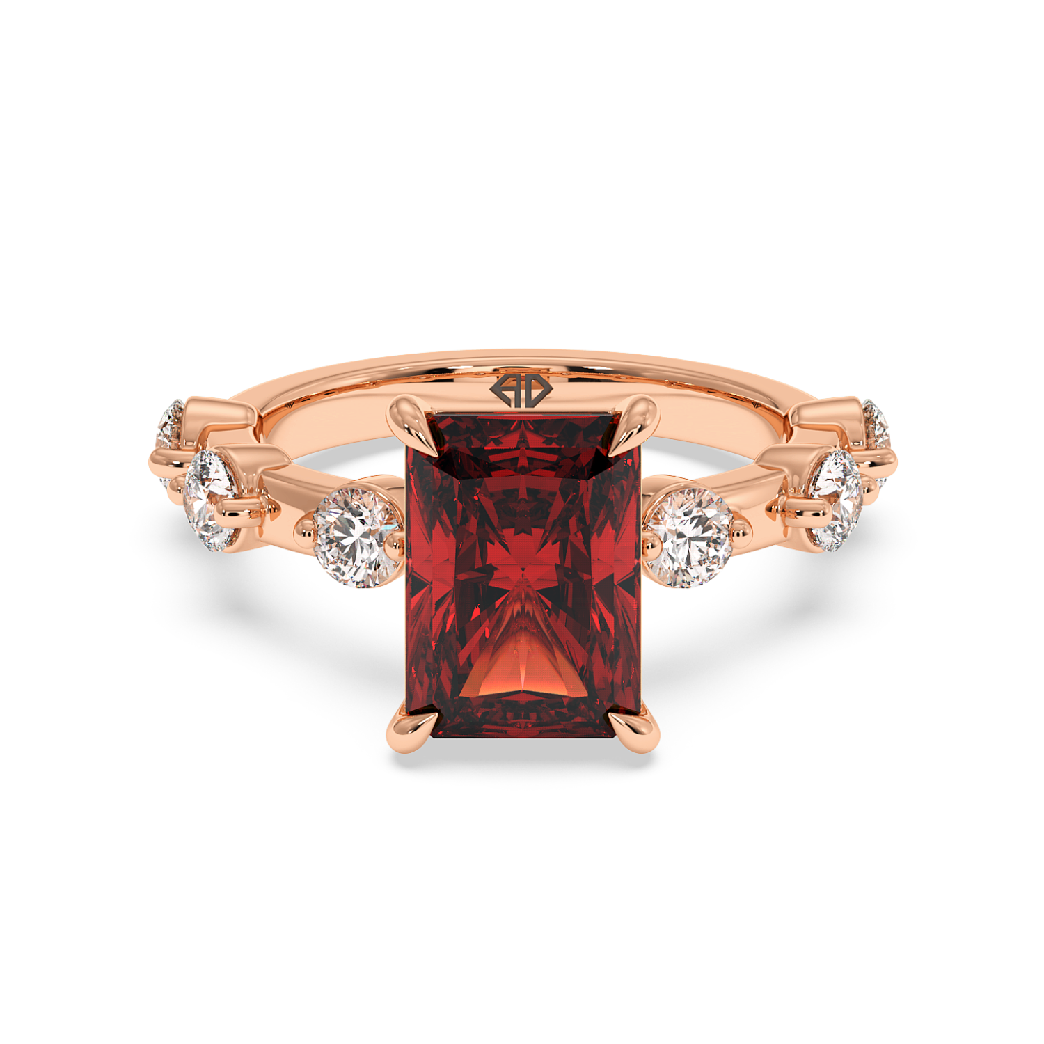 18K Rose Gold Ruby Gemstone Engagement Ring