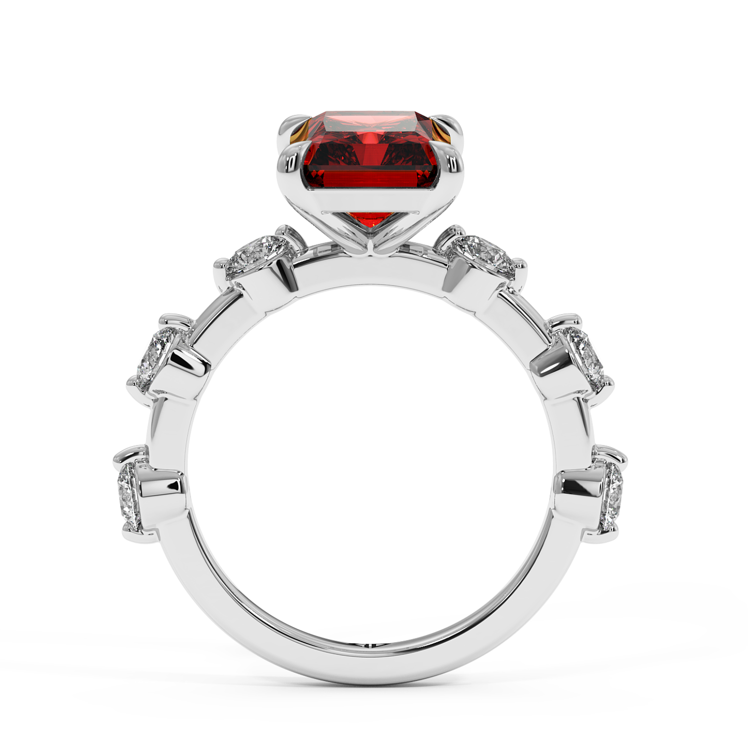 Platinum Ruby Gemstone Engagement Ring