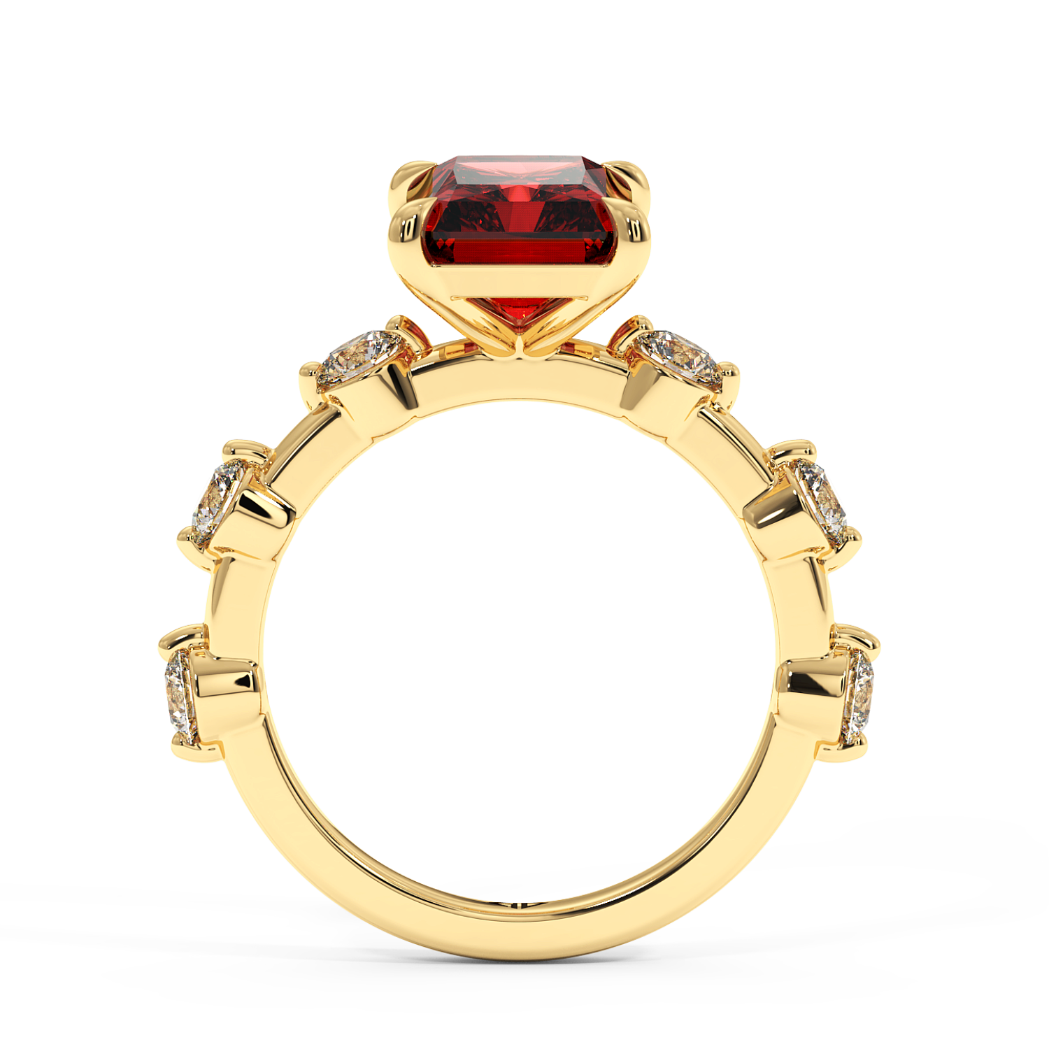 18K Yellow Gold Ruby gemstone Engagement Ring