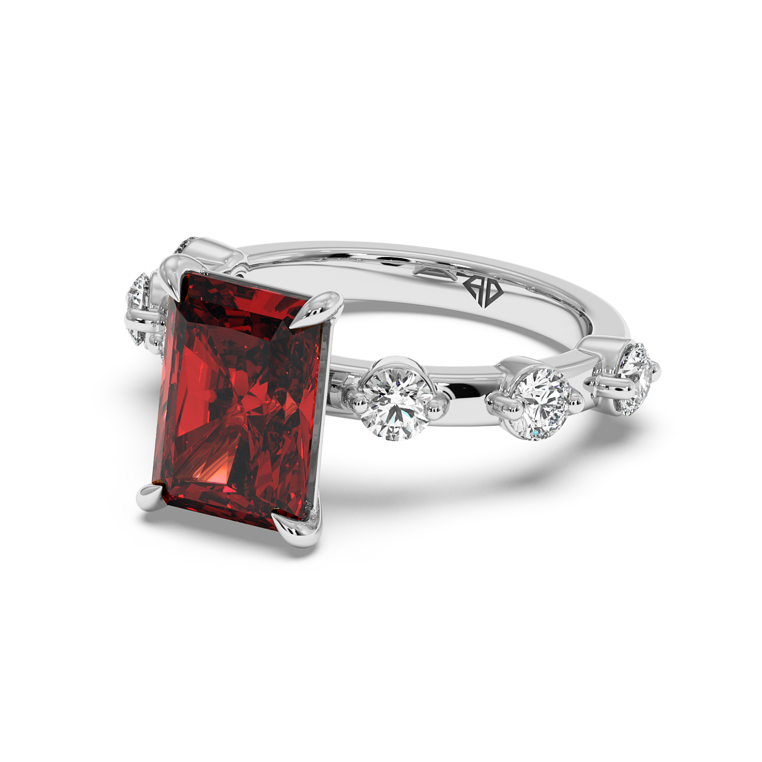 Platinum Ruby Gemstone Engagement Ring