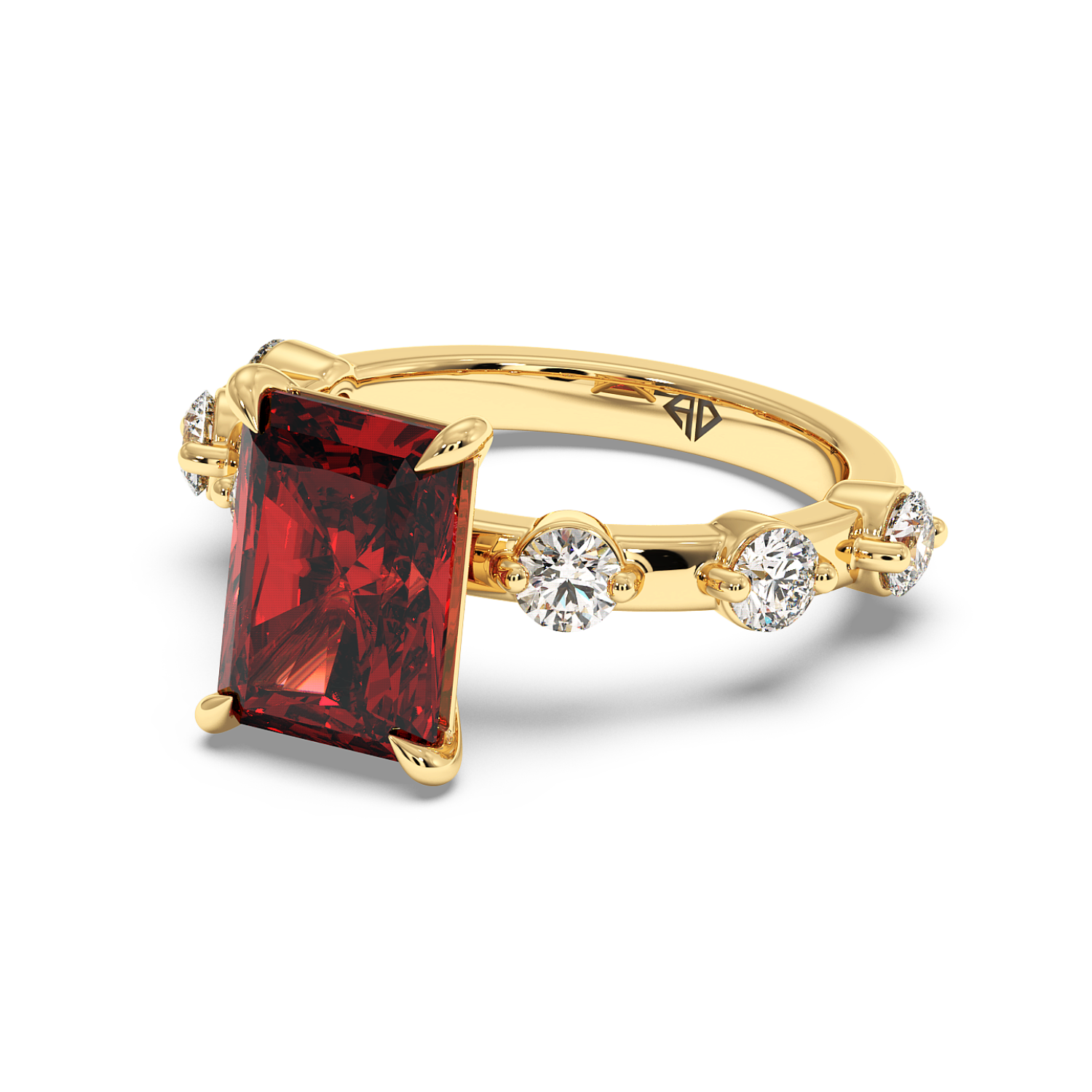 18K Yellow Gold Ruby gemstone Engagement Ring
