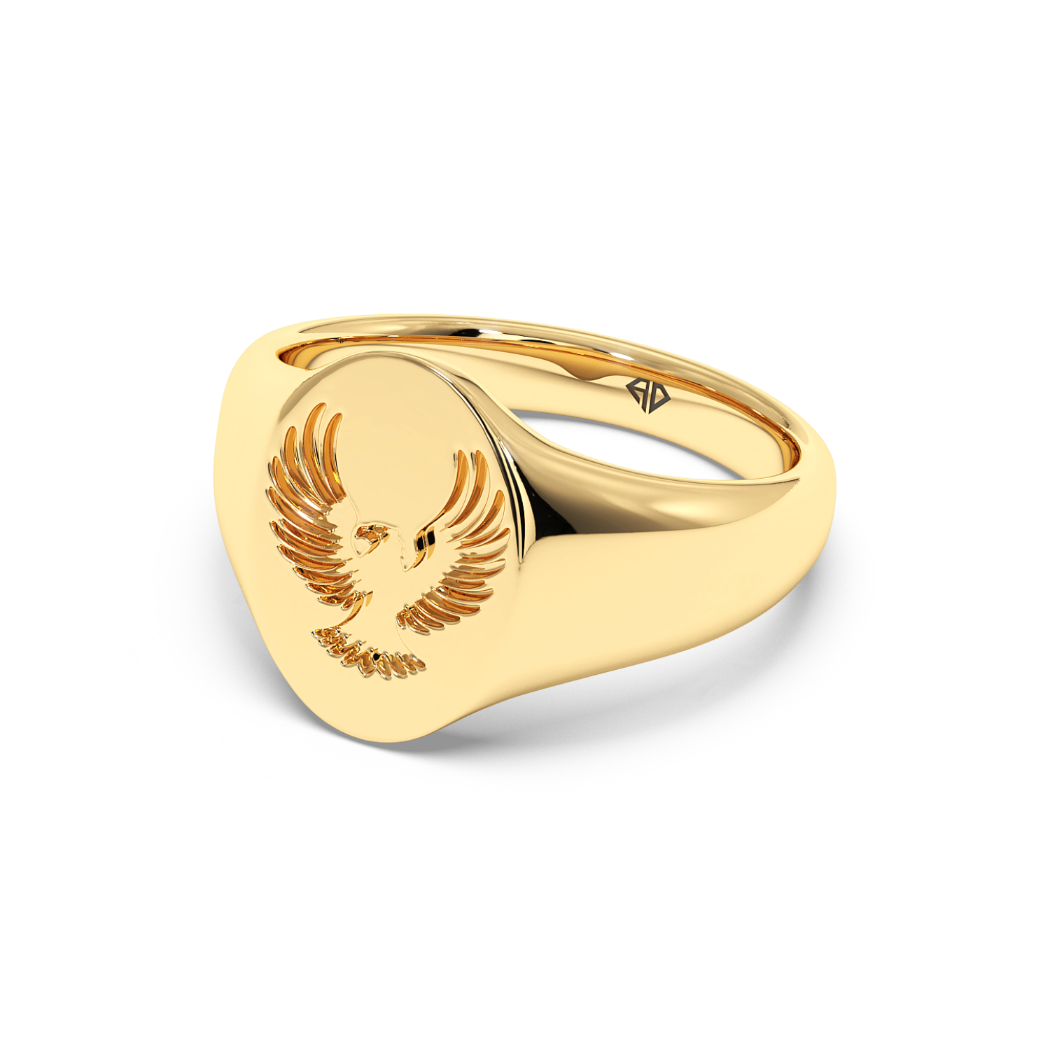 18K Yellow Gold Eagle Signet Ring
