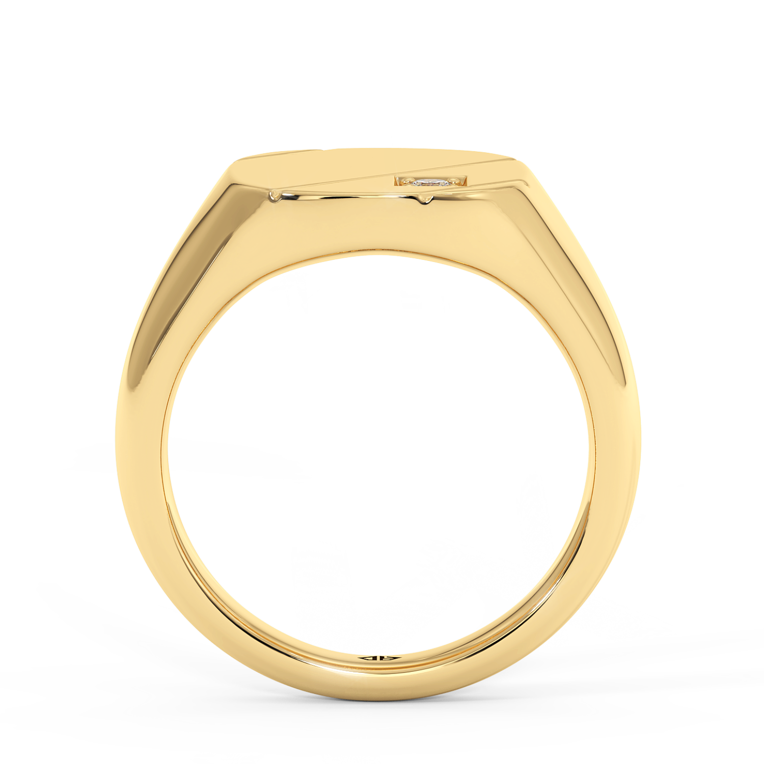18K Yellow Gold Cushion Signet Ring