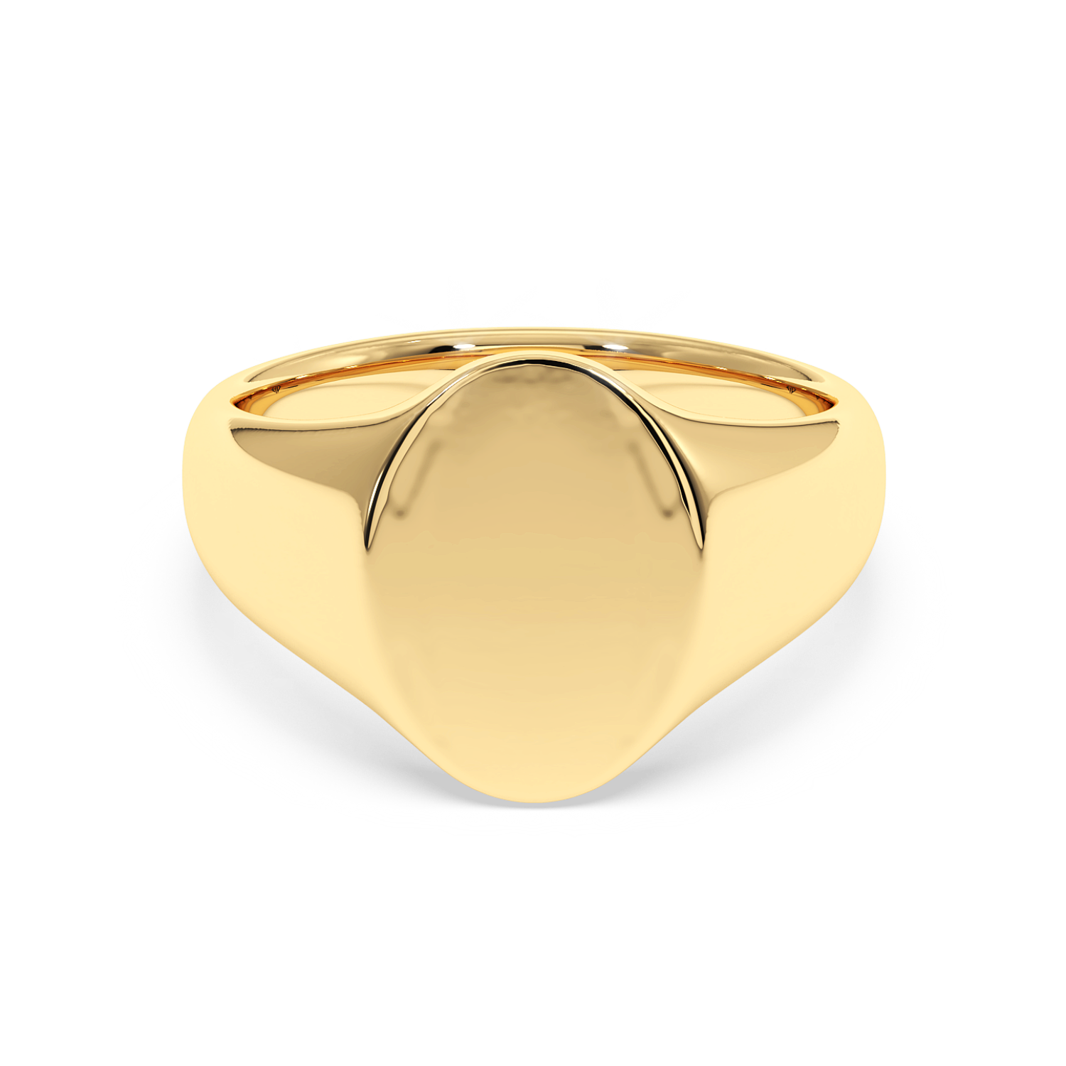 18K White Gold Engraved Signet Ring