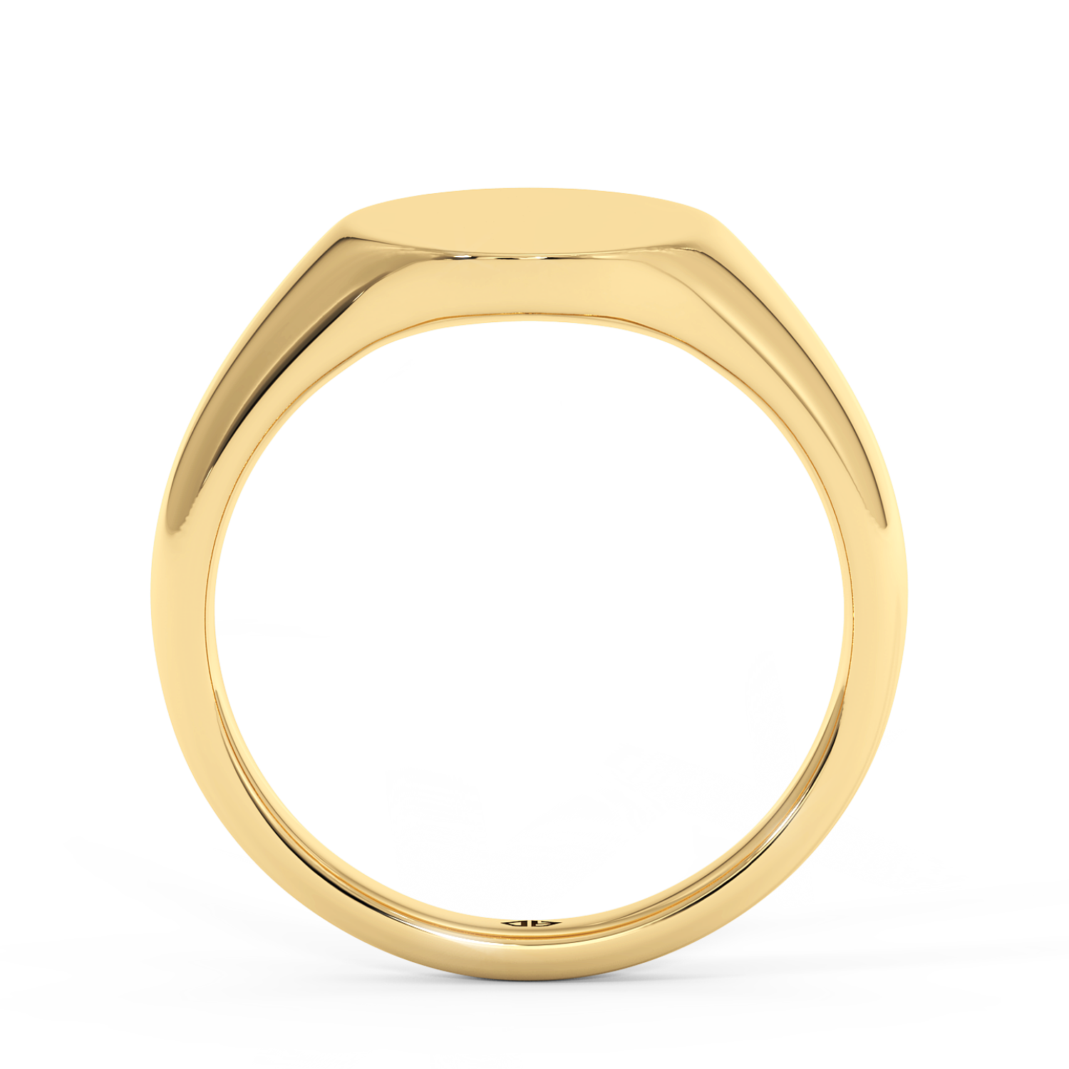 18K Yellow Gold Engraved Signet Ring