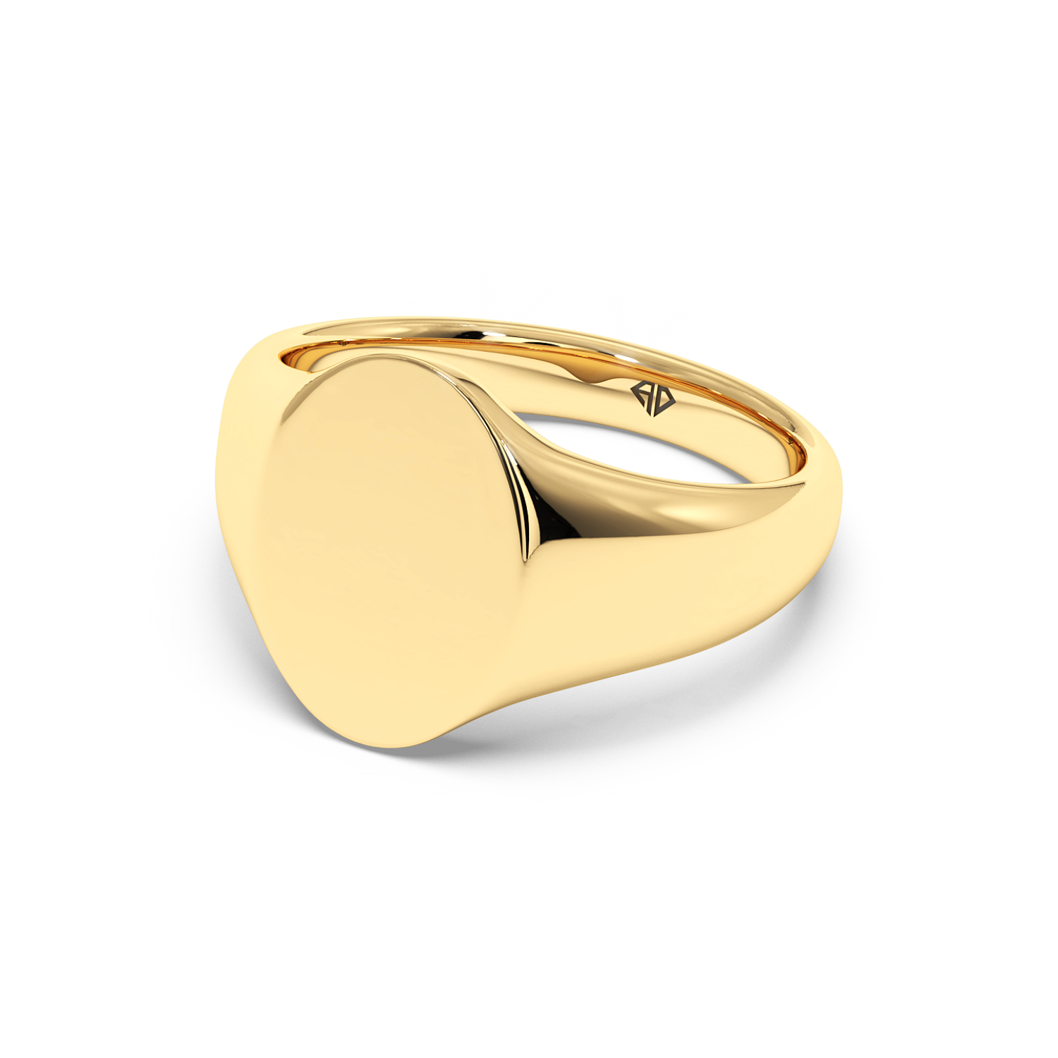 18K Yellow Gold Engraved Signet Ring
