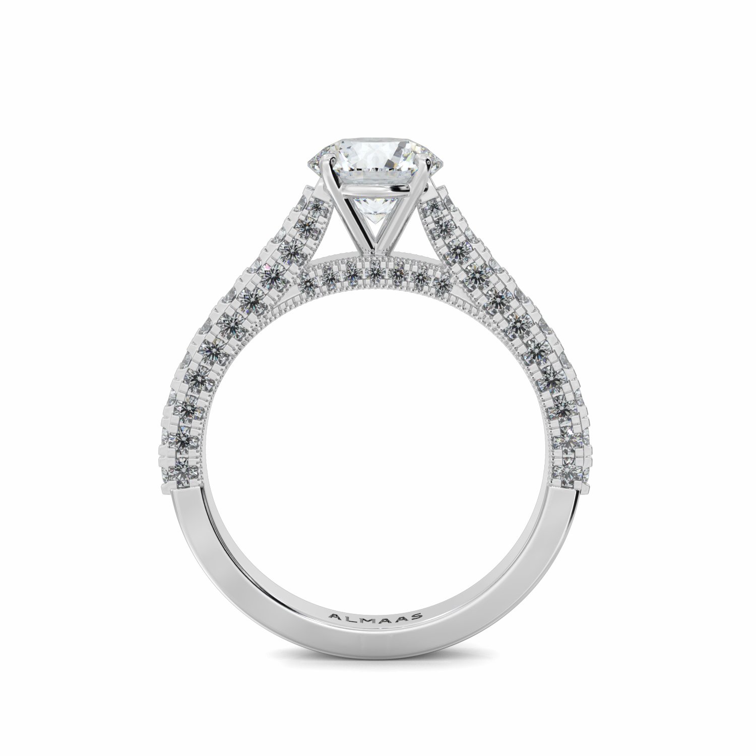 18K White Gold Florence Diamond Shoulder Engagement Ring