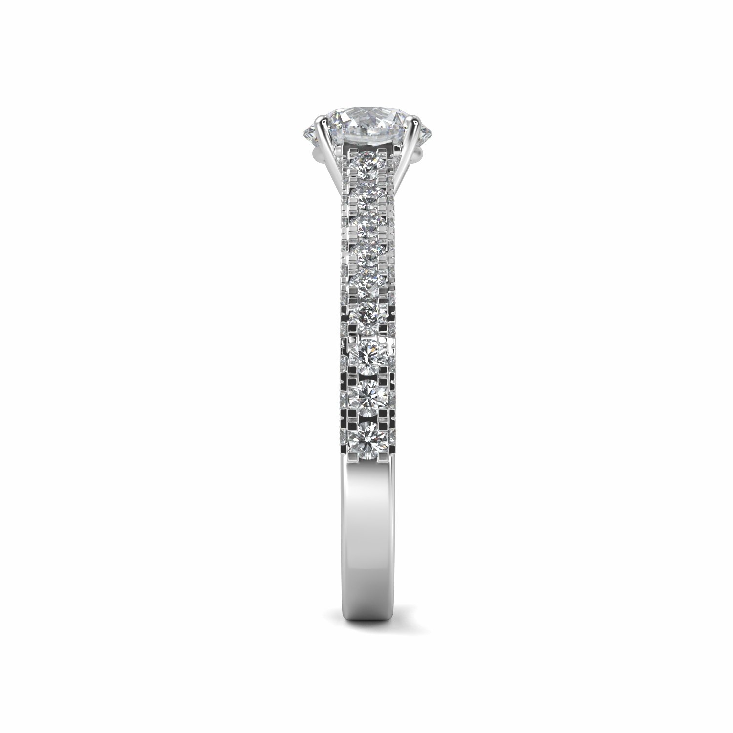 18K White Gold Florence Diamond Shoulder Engagement Ring