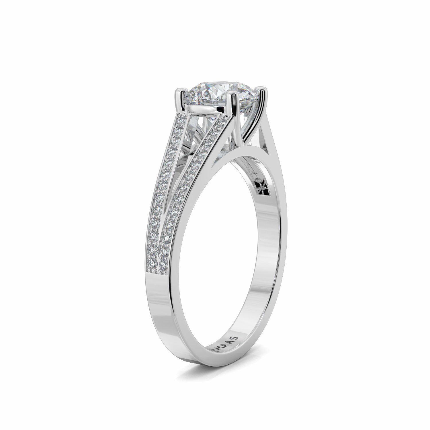 18K White Gold Athena Diamond Shoulder Engagaement Ring