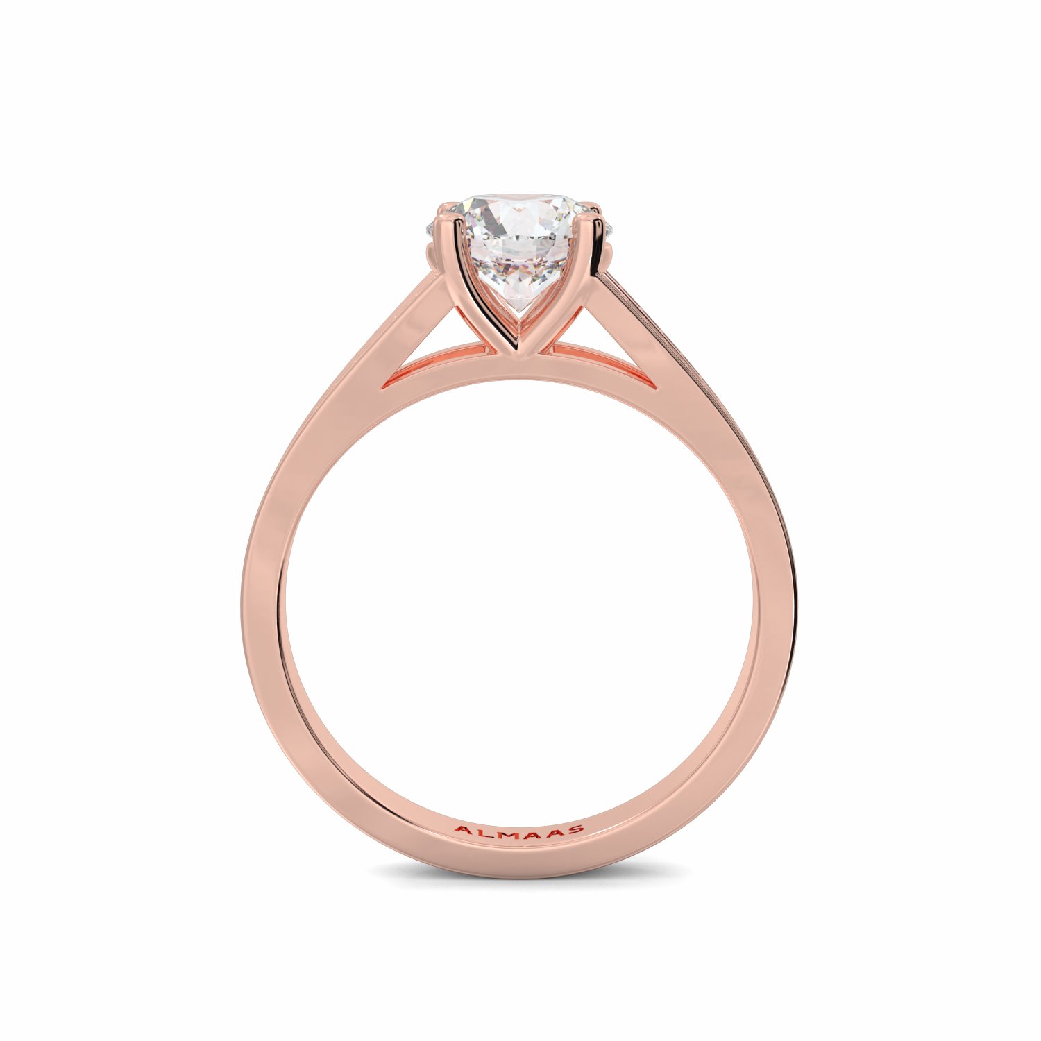 18K Rose Gold Athena Diamond Shoulder Engagaement Ring