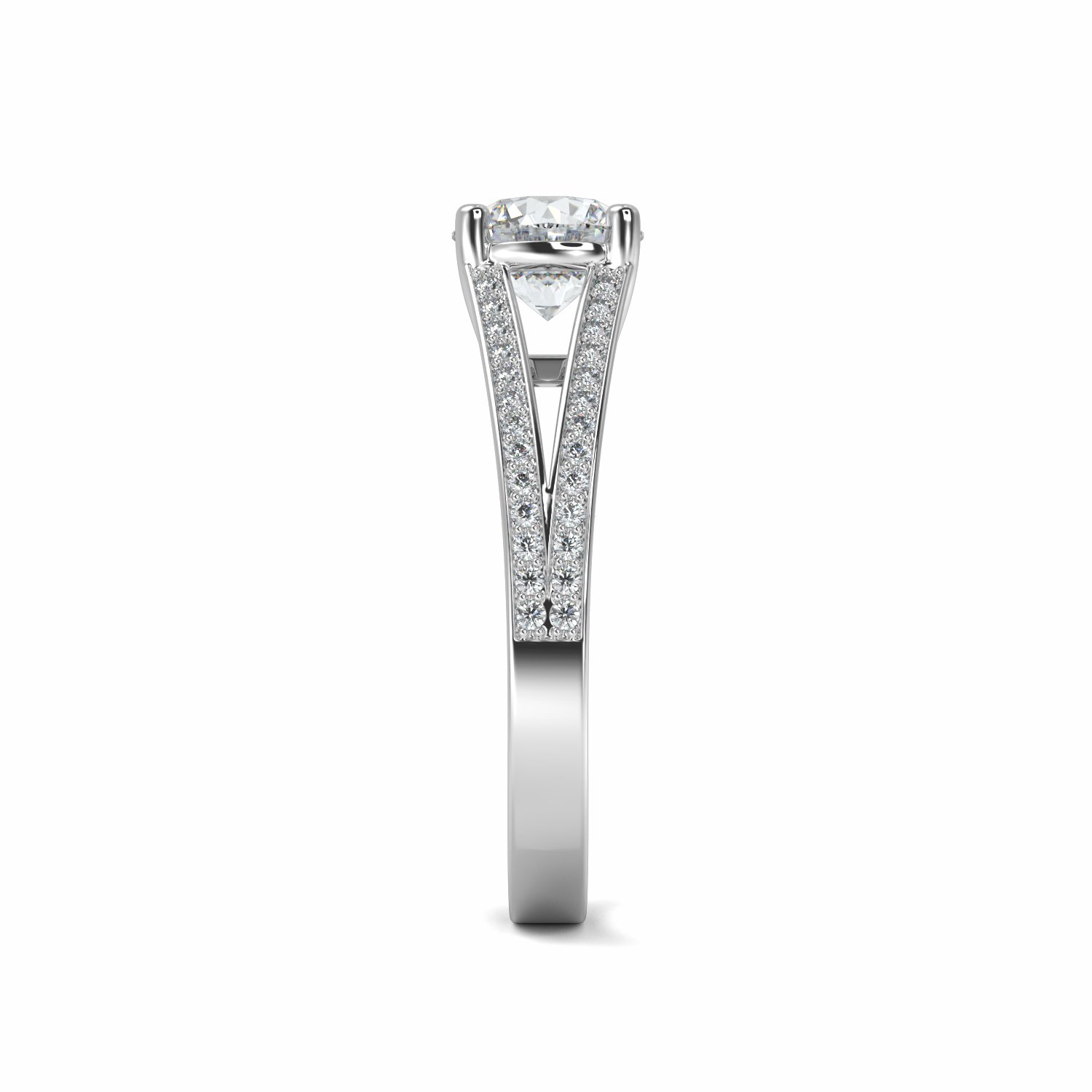 18K White Gold Athena Diamond Shoulder Engagaement Ring