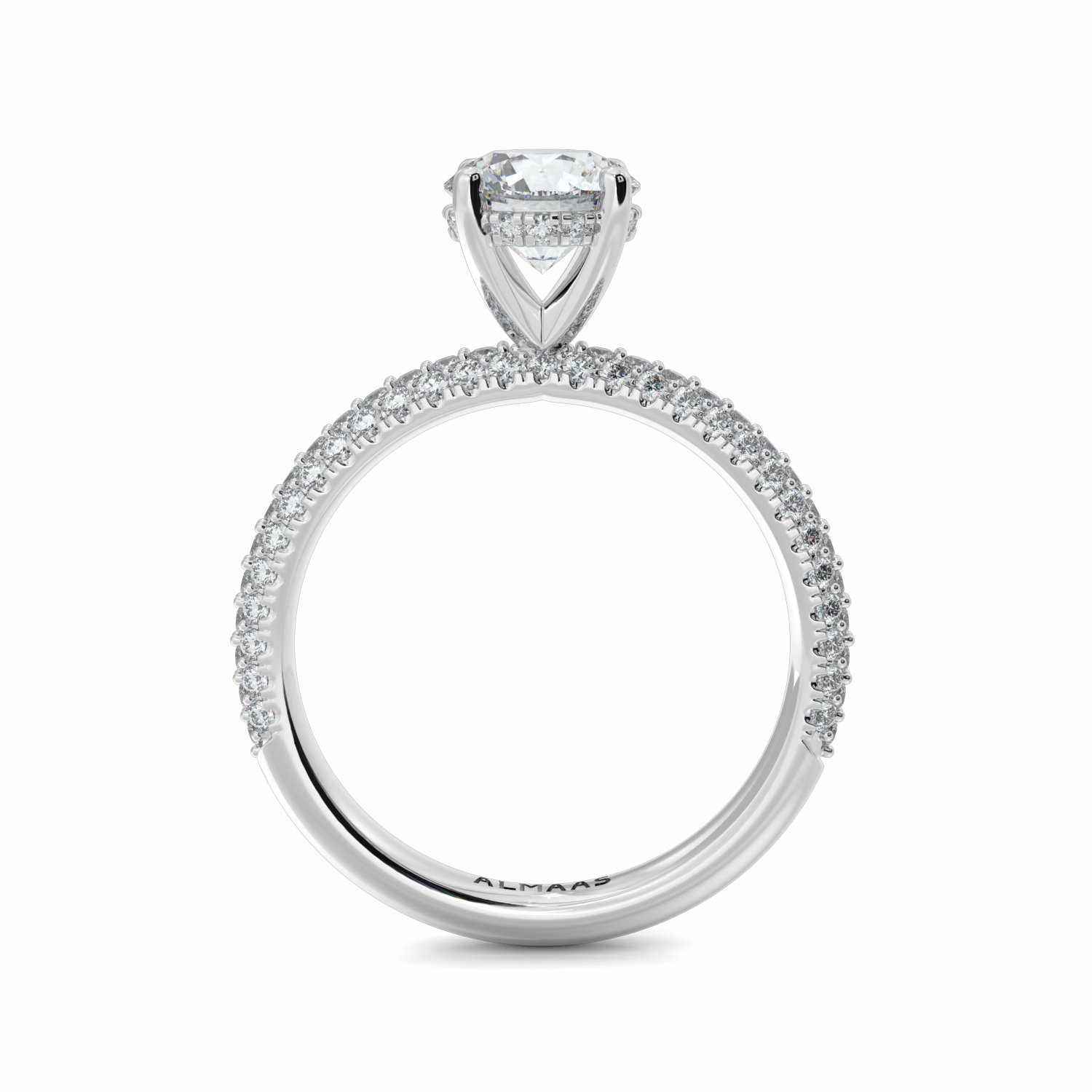18K White Gold Muse Diamond Shoulder Engagement Ring