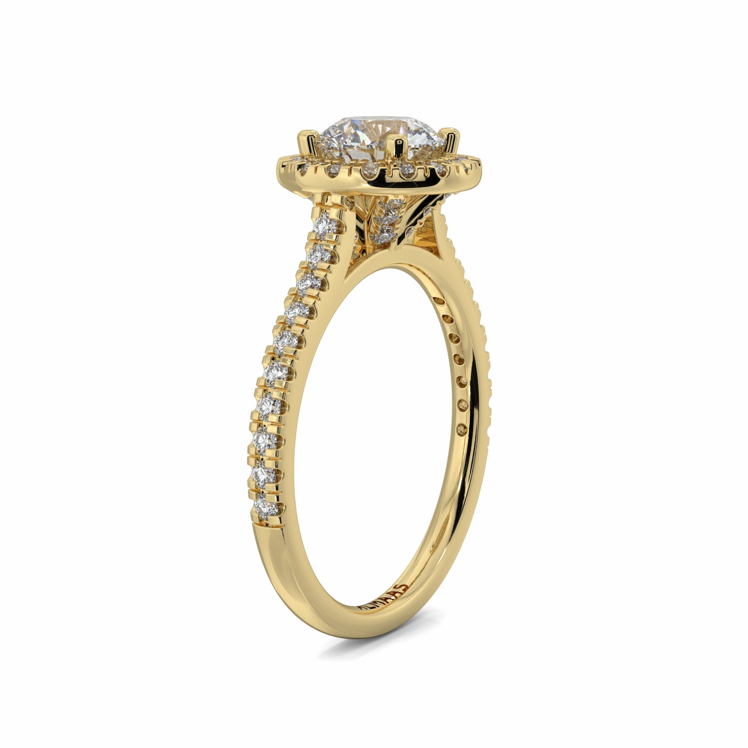 18K Yellow Gold Irene Halo Diamond Engagement Ring