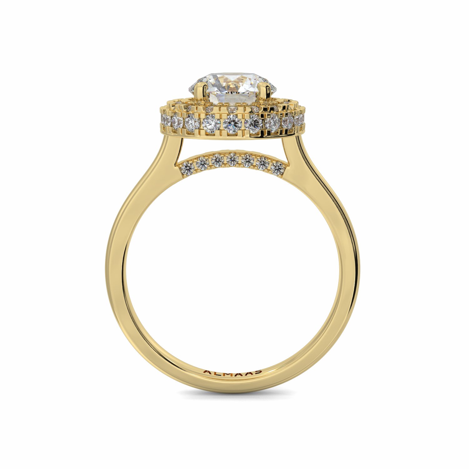 18K Yellow Gold Fay Halo Diamond Engagement Ring