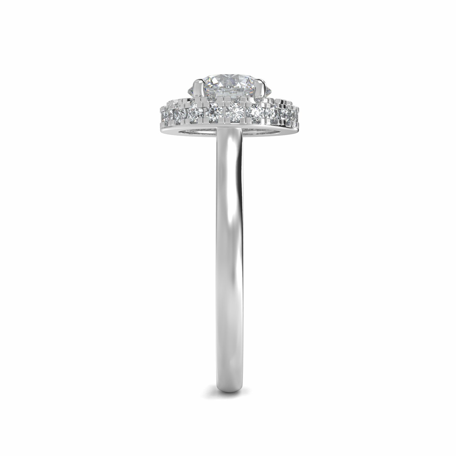 18K White Gold Fay Halo Diamond Engagement Ring