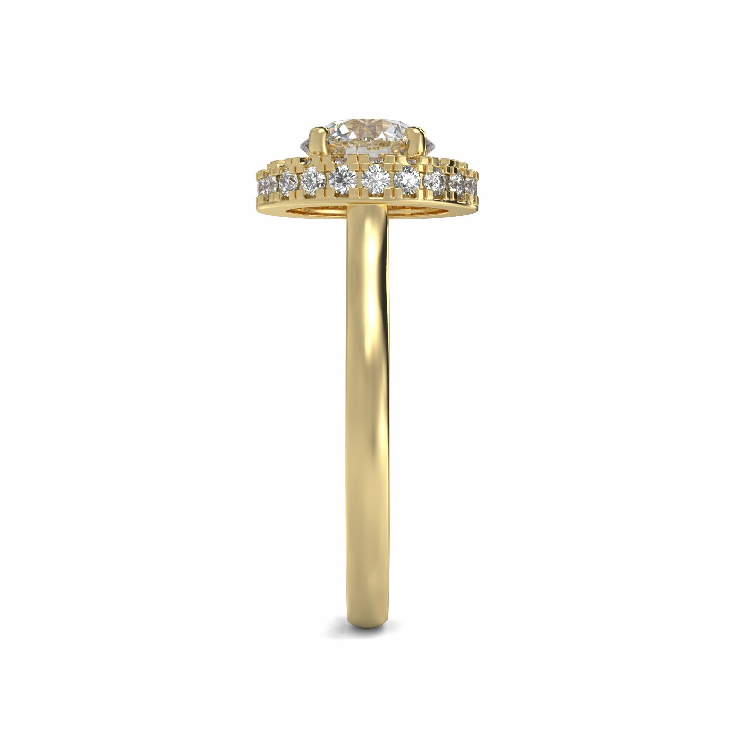 18K Yellow Gold Fay Halo Diamond Engagement Ring