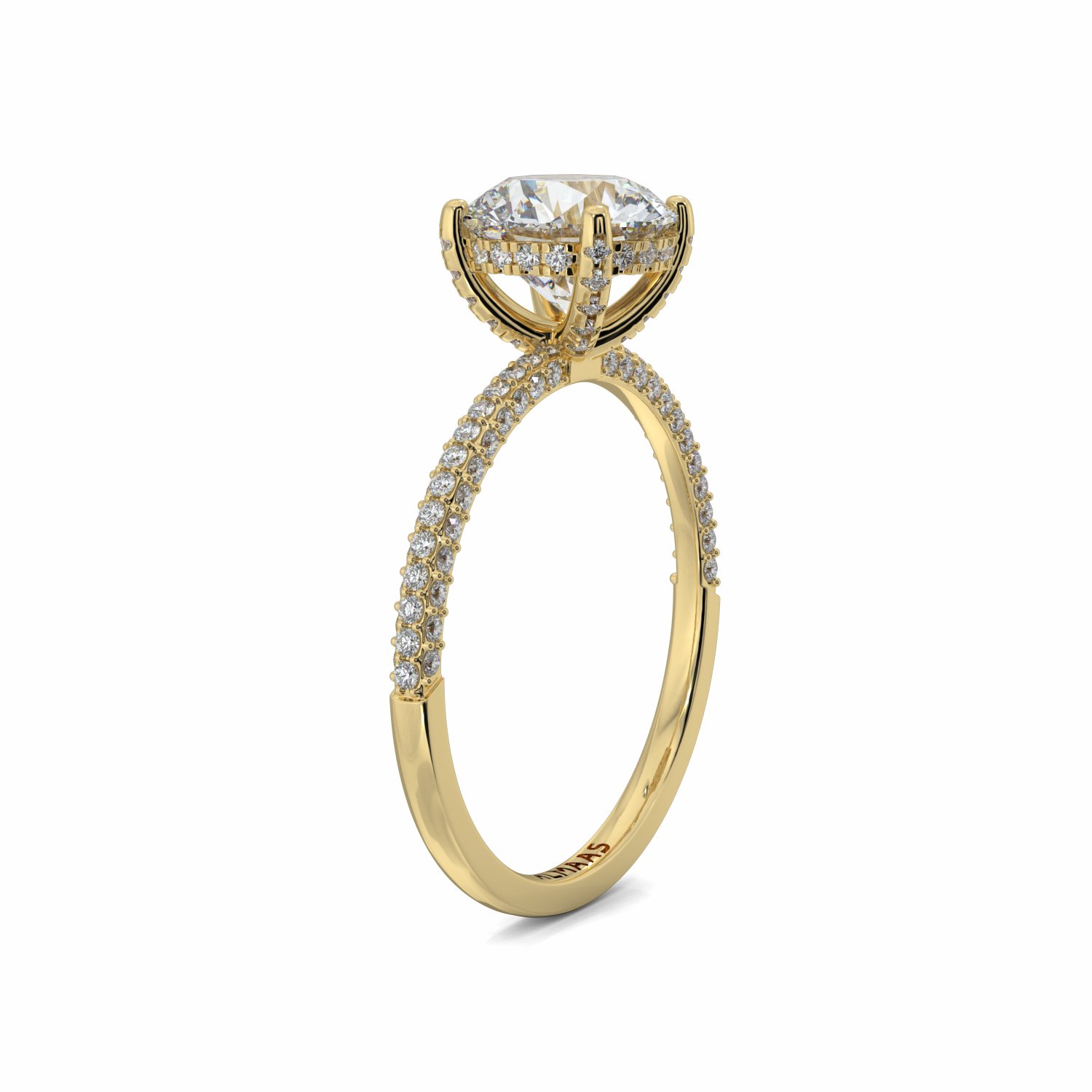 18K Yellow Gold Vienna Diamond Set Shoulder Engagement Ring