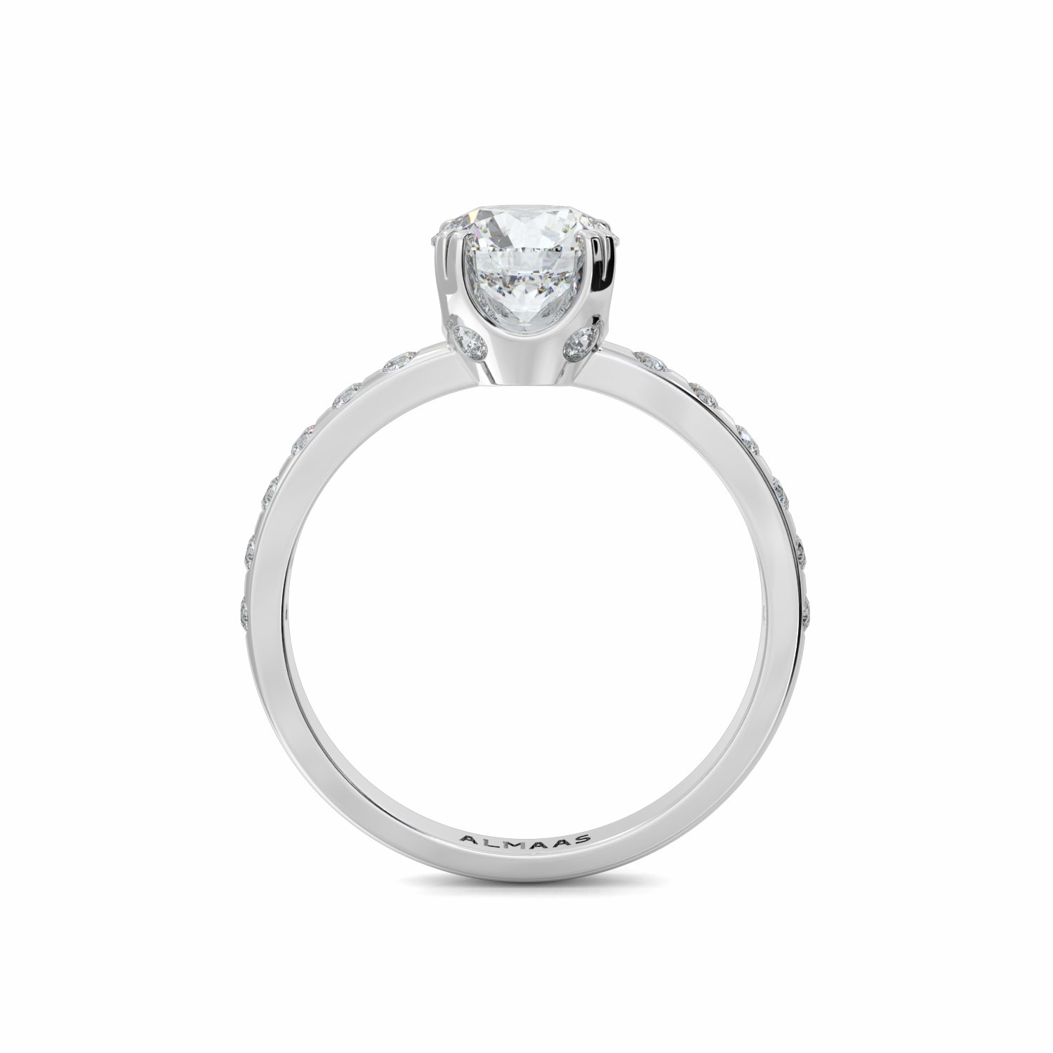 18K White Gold Harriet Diamond Shoulder Engagement Ring