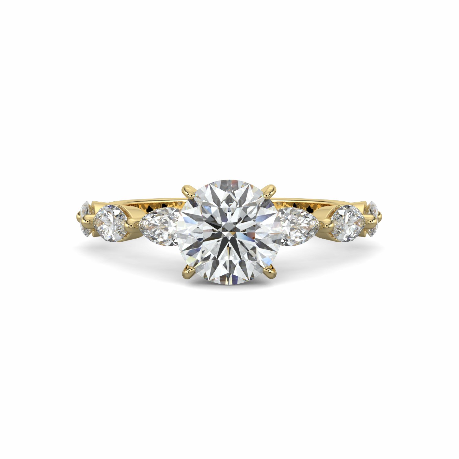 18K White Gold Lila Diamond Shoulder Engagement Ring