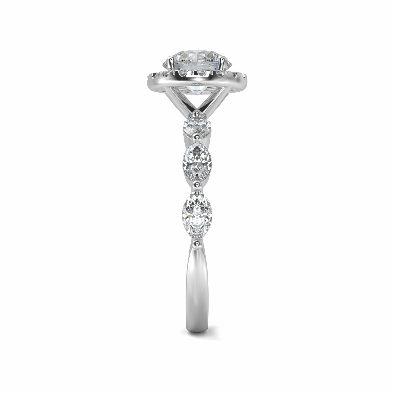 18K White Gold Raisah Halo Engagement Ring