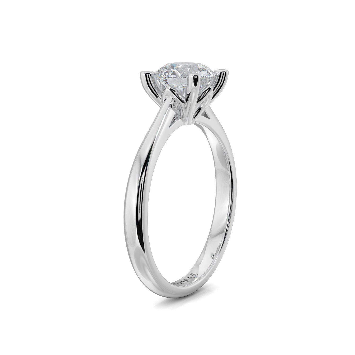 18K White Gold Belle Diamond Solitaire Engagement Ring