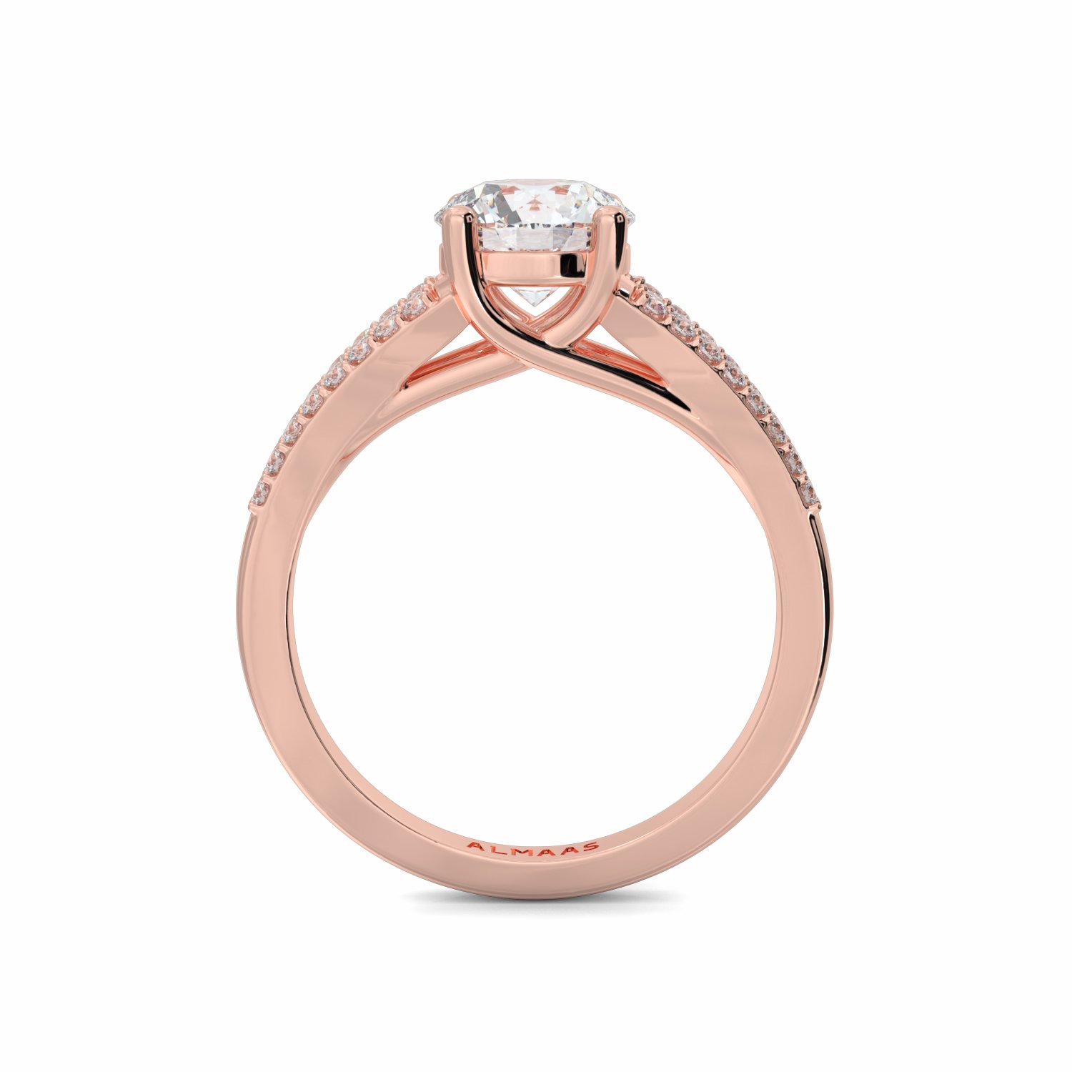 18K Rose Gold Tia Diamond Shoulder Engagement Ring