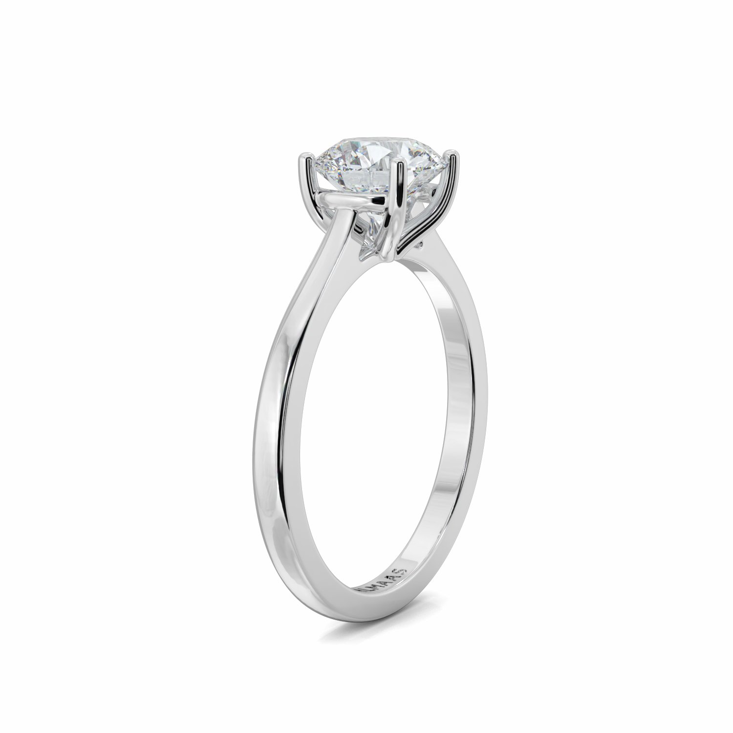 18K White Gold Aria Lab Grown or Natural Diamond Solitaire Engagement Ring