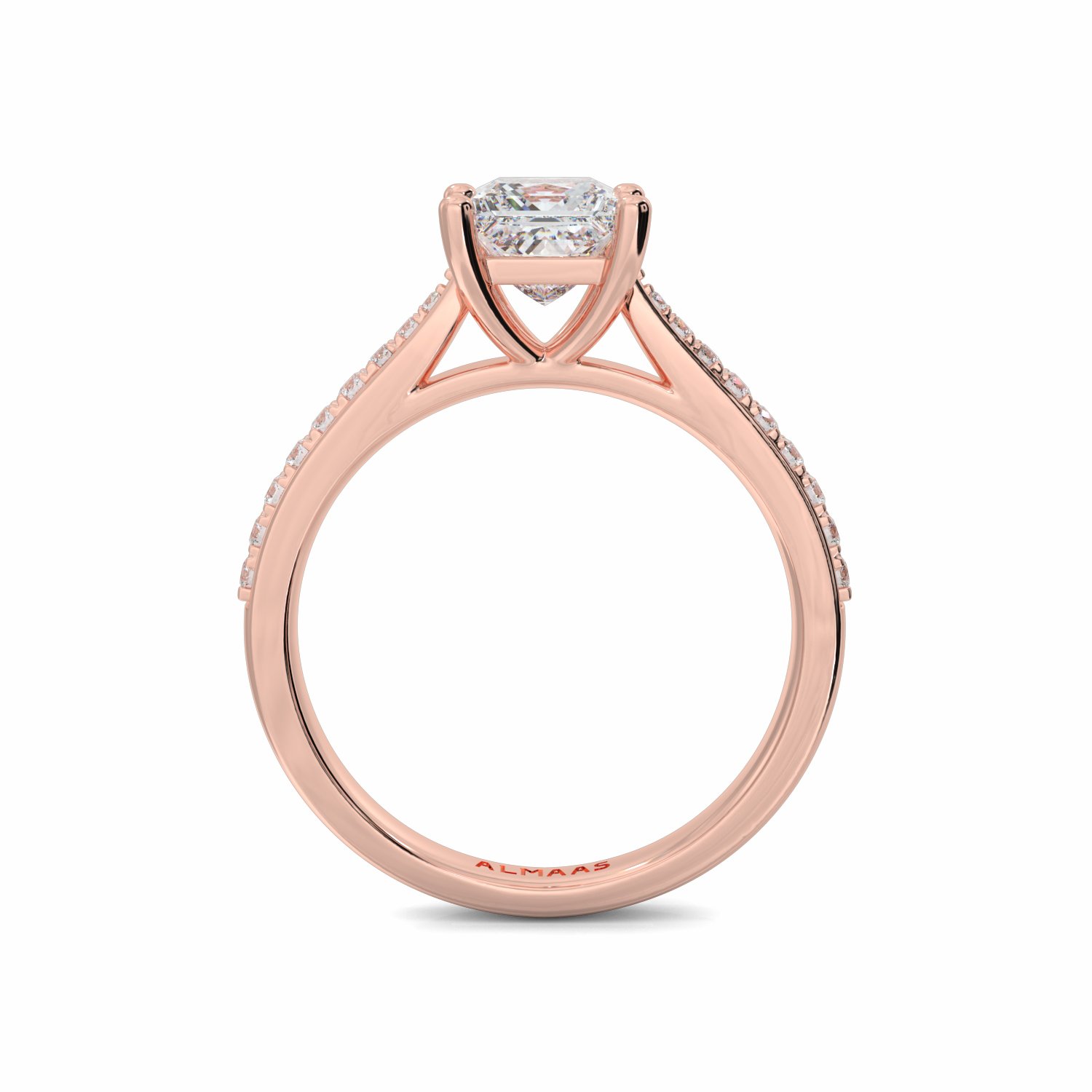 18K Rose Gold Cia Princess Cut Diamond Engagement Ring