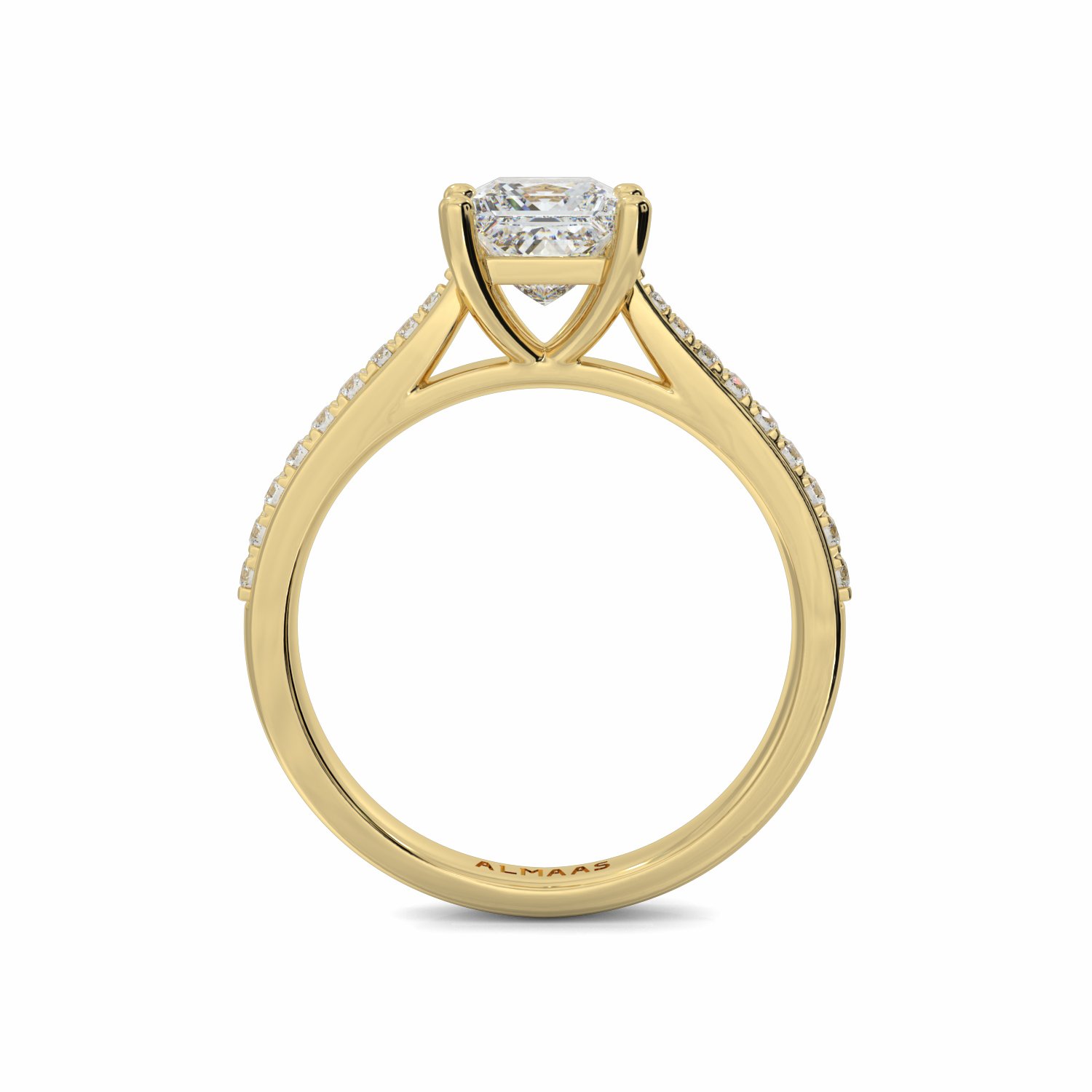 18K Yellow Gold Cia Princess Cut Diamond Engagement Ring