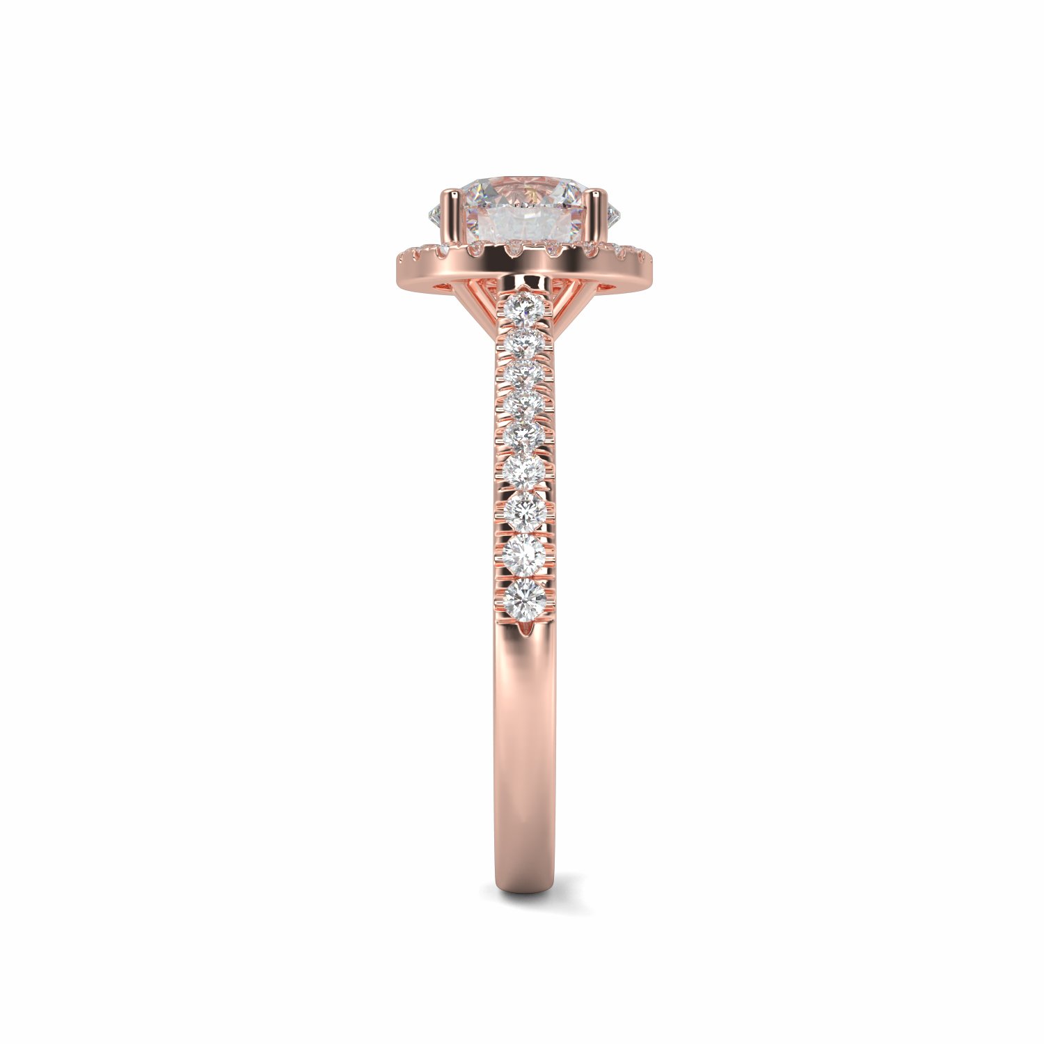 18K Rose Gold April Halo Engagement Ring