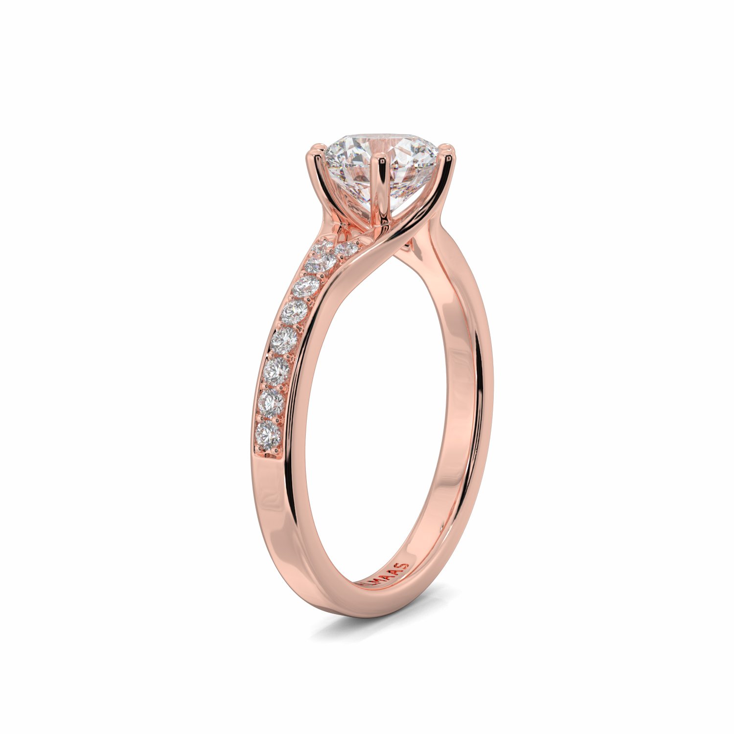 18K Rose Gold Tiana Diamond Shoulder Engagement Ring