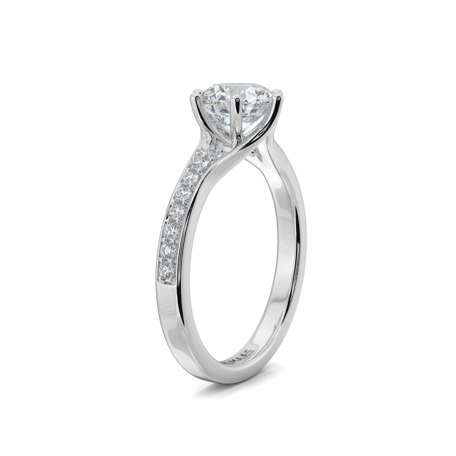 18K White Gold Tiana Diamond Shoulder Engagement Ring