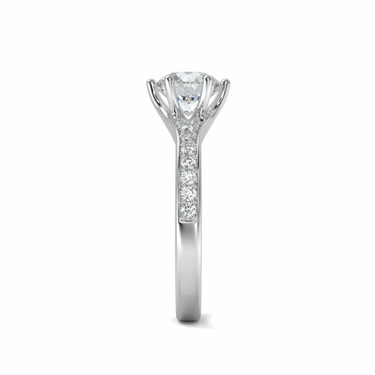 18K White Gold Tiana Diamond Shoulder Engagement Ring