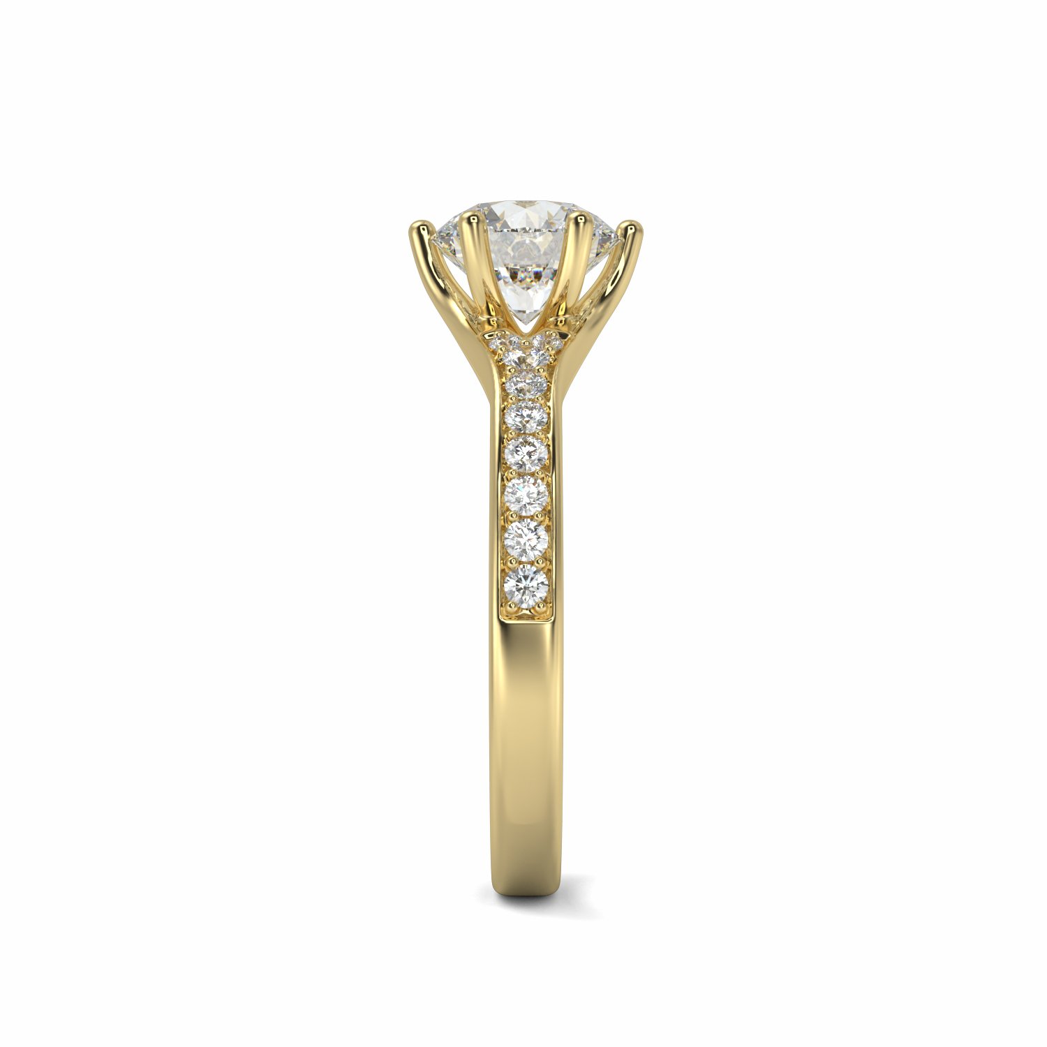 18K Yellow Gold Tiana Diamond Shoulder Engagement Ring