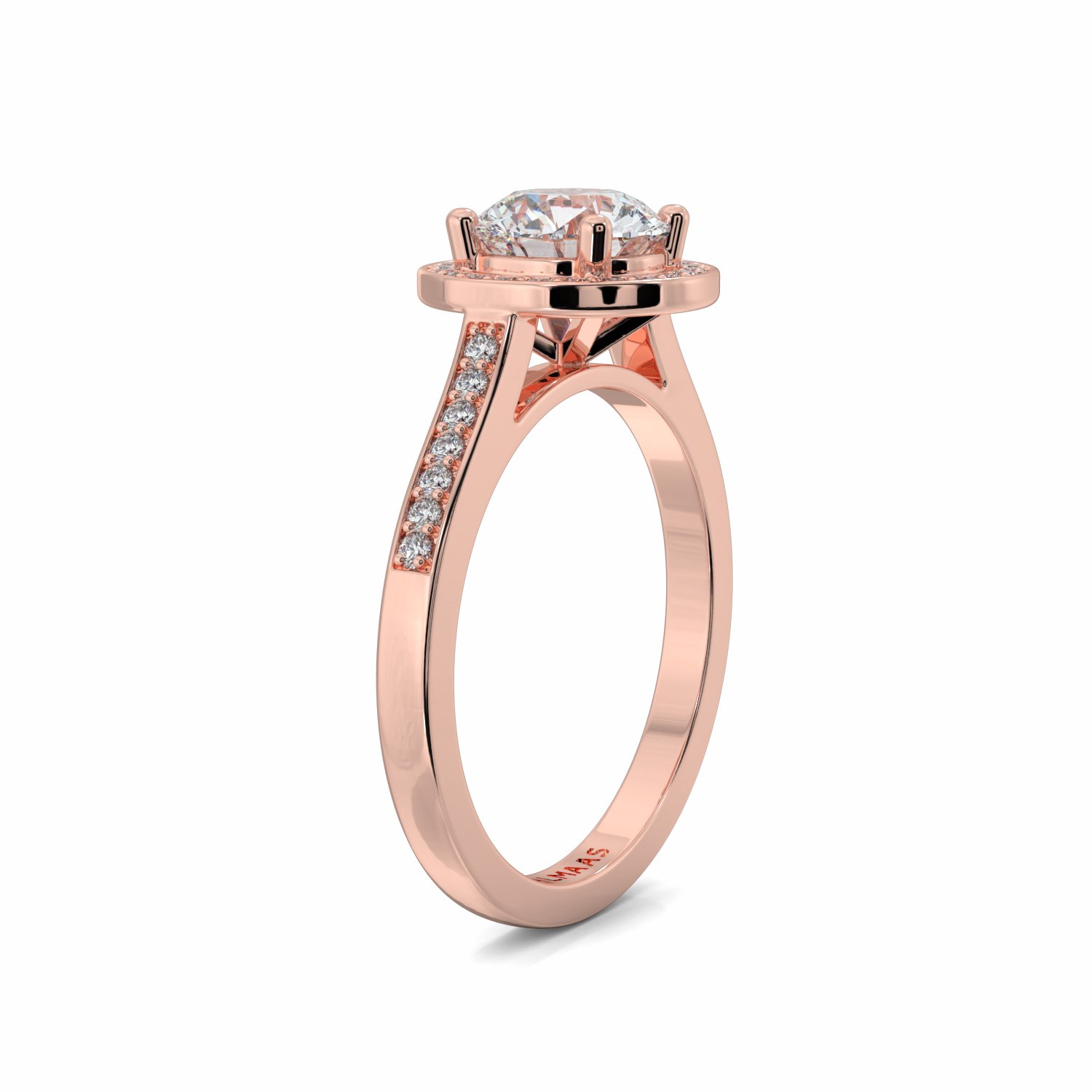 18K Rose Gold Nadia Halo Engagement Ring
