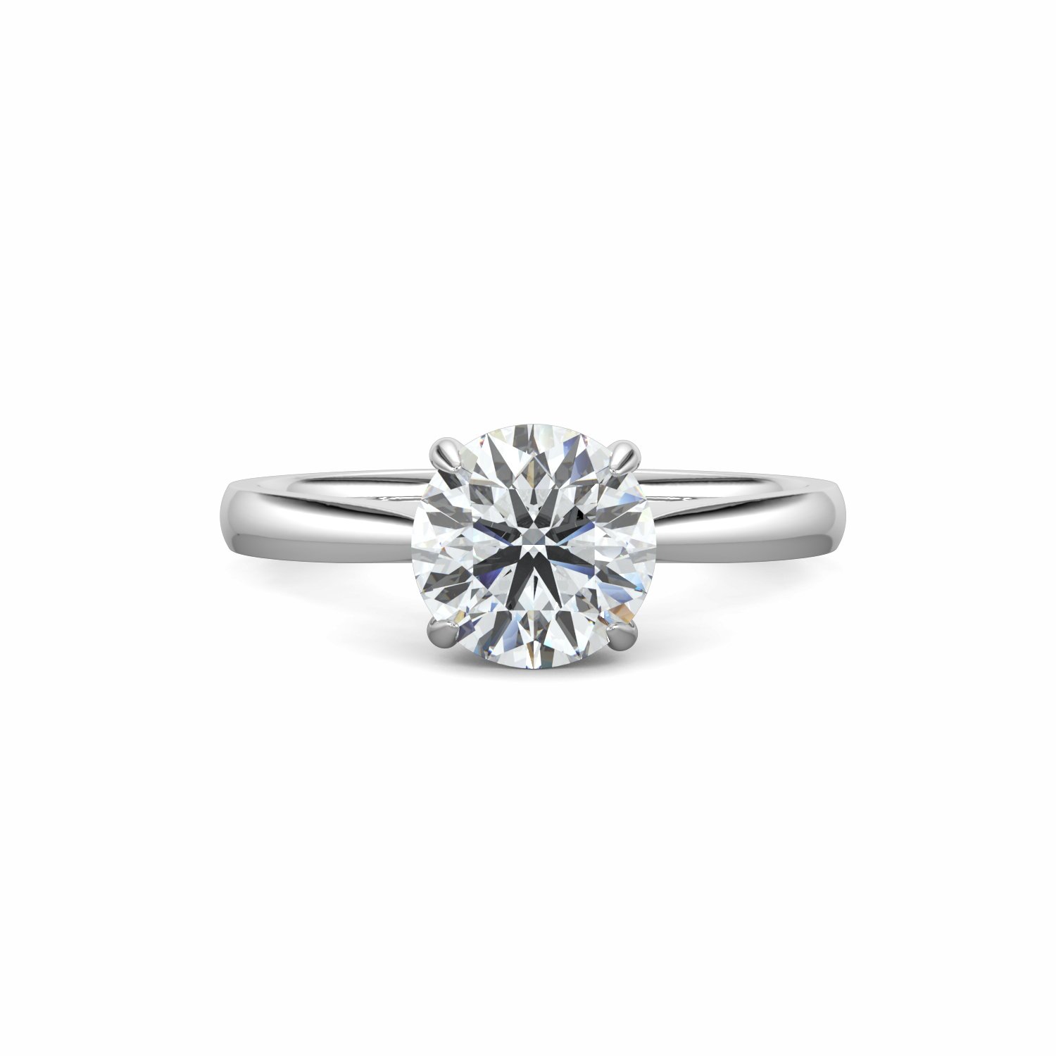 18K White Gold Alma Diamond Solitaire Engagement Ring