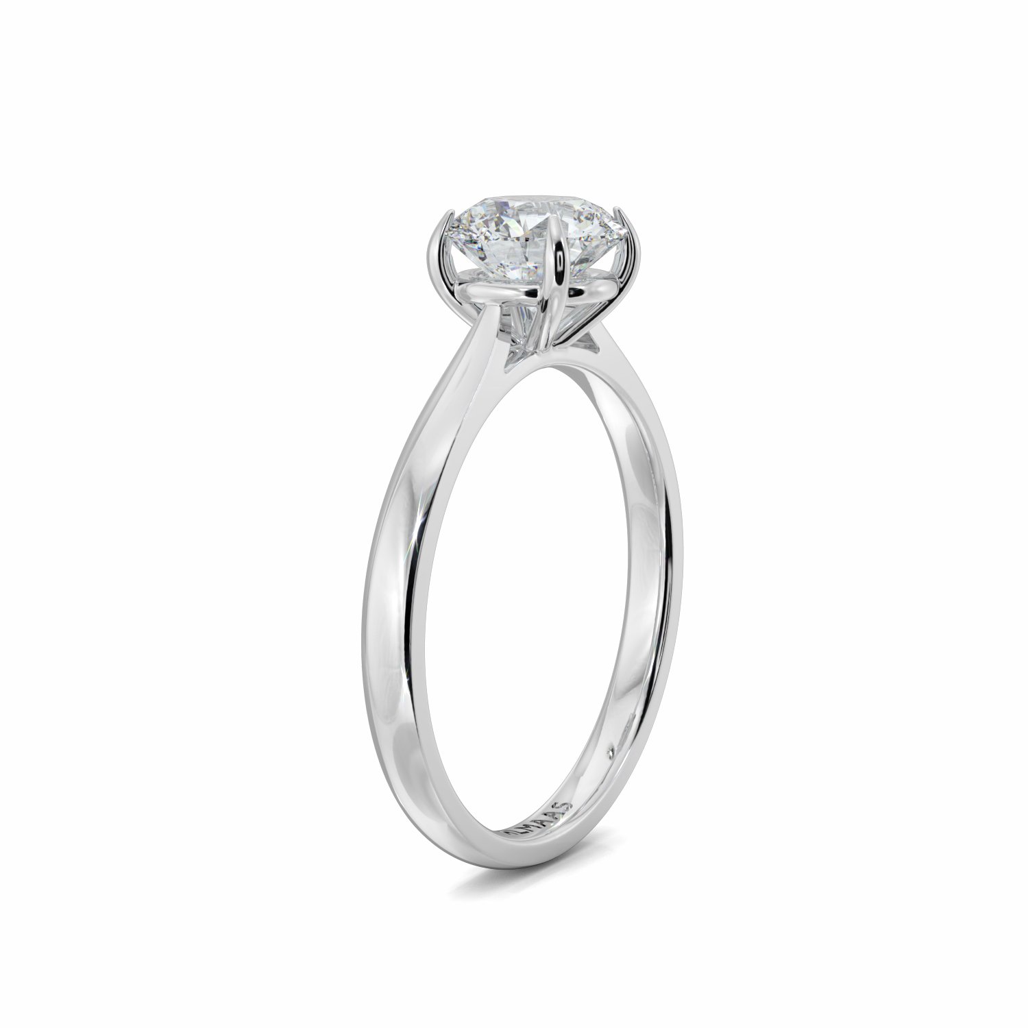 18K White Gold Alma Diamond Solitaire Engagement Ring