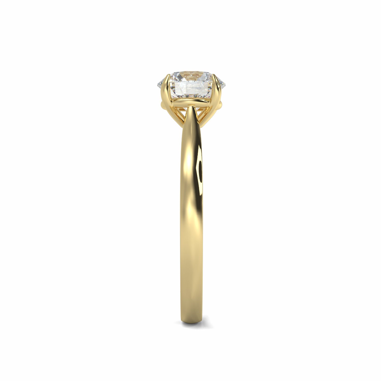 18K Yellow Gold Alma Diamond Solitaire Engagement Ring