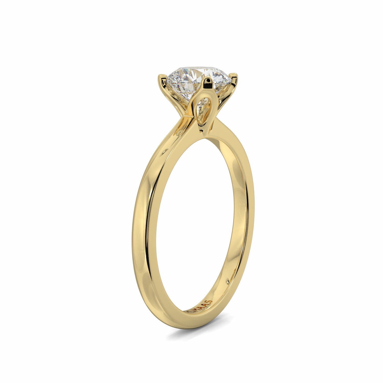 18K Yellow Gold Valencia Diamond Solitaire Engagement Ring