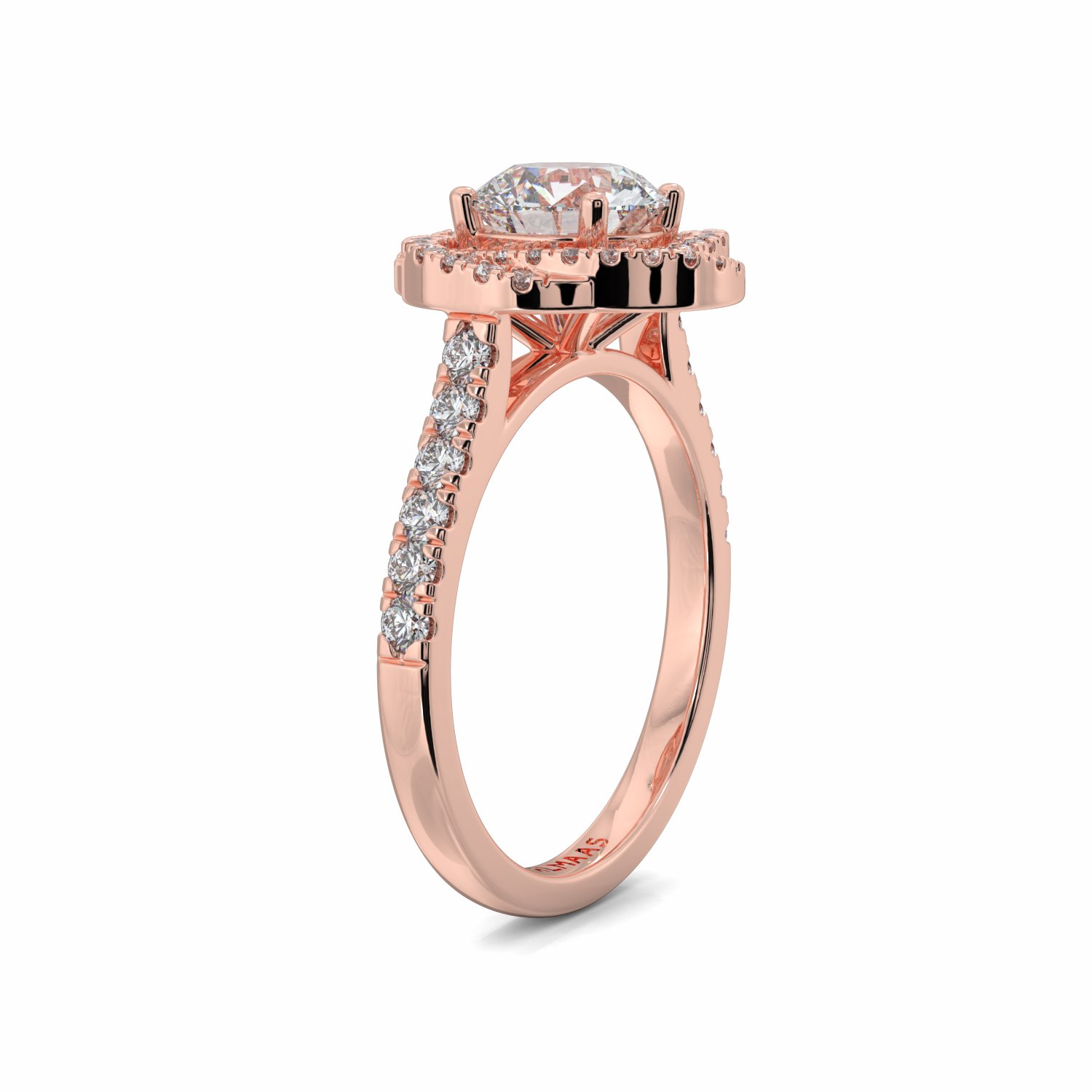 18K Rose Gold Evelyn Halo Engagement Ring