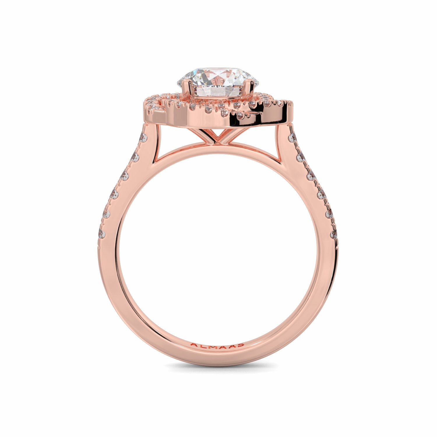 18K Rose Gold Evelyn Halo Engagement Ring