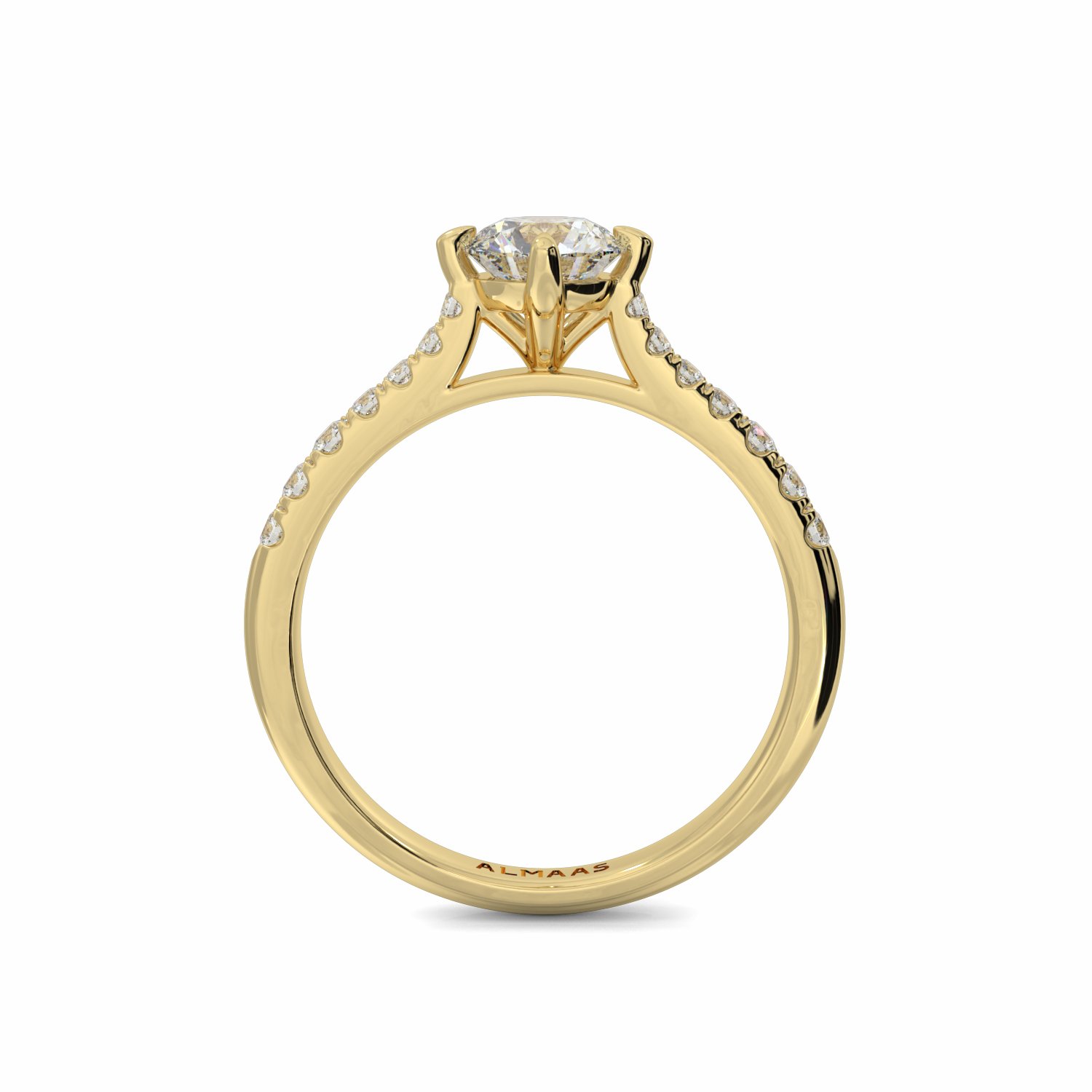 18K Yellow Gold Astrid Diamond Shoulder Engagement Ring