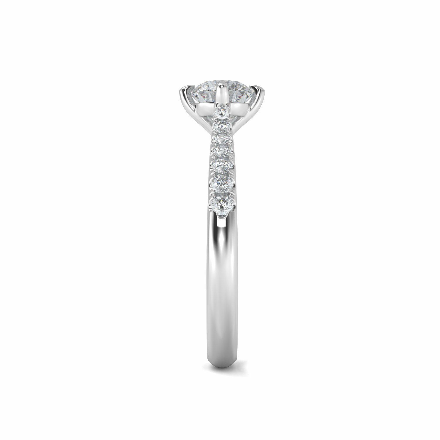 18K White Gold Astrid Diamond Shoulder Engagement Ring