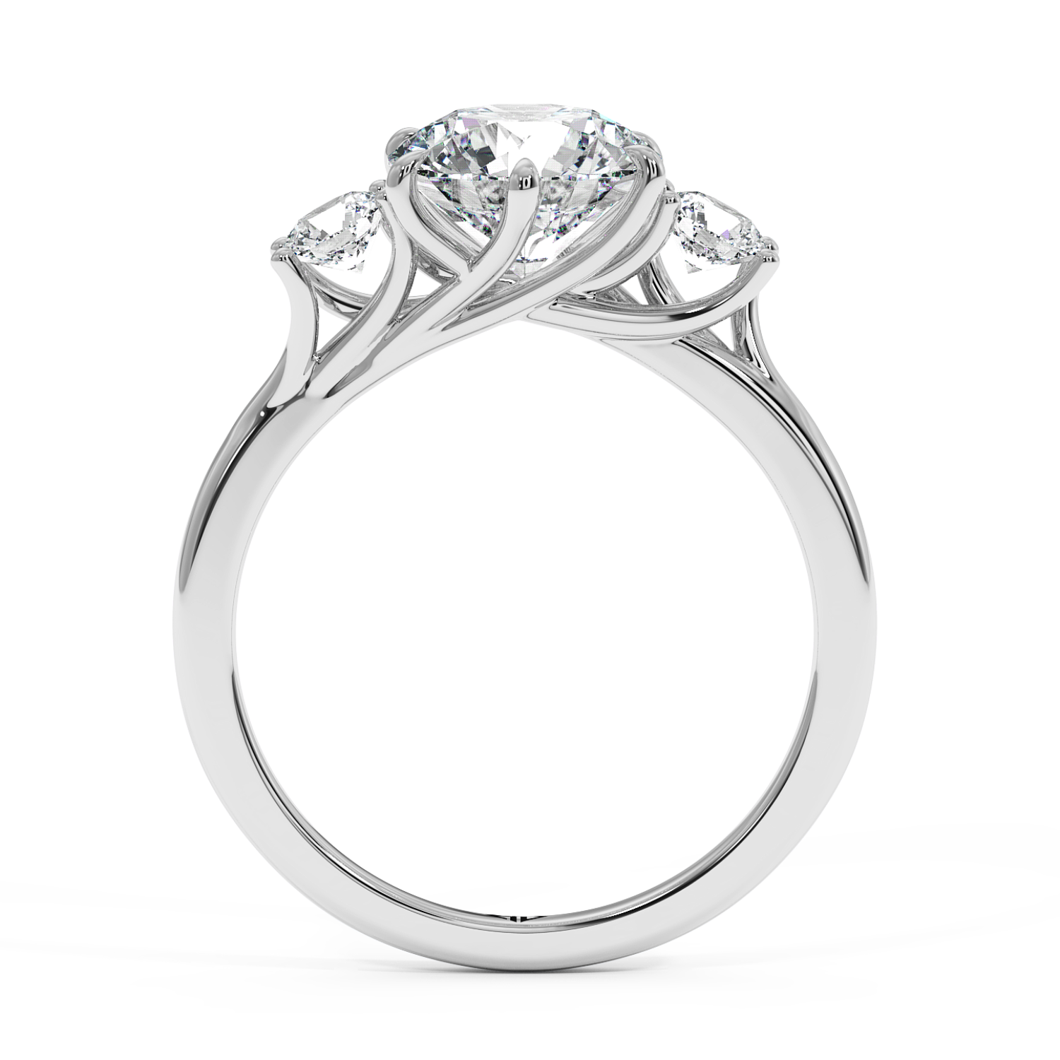 18K White Gold Dove Engagement Ring