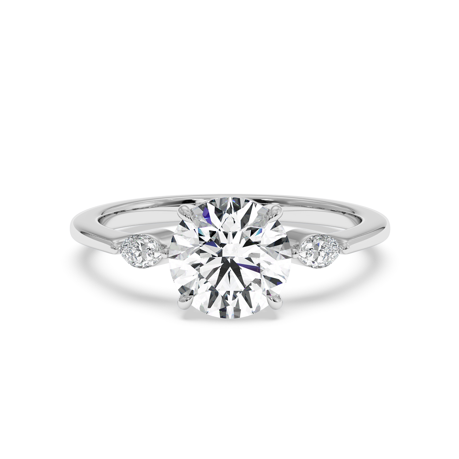 18K White Gold Montana Trilogy Engagement Ring