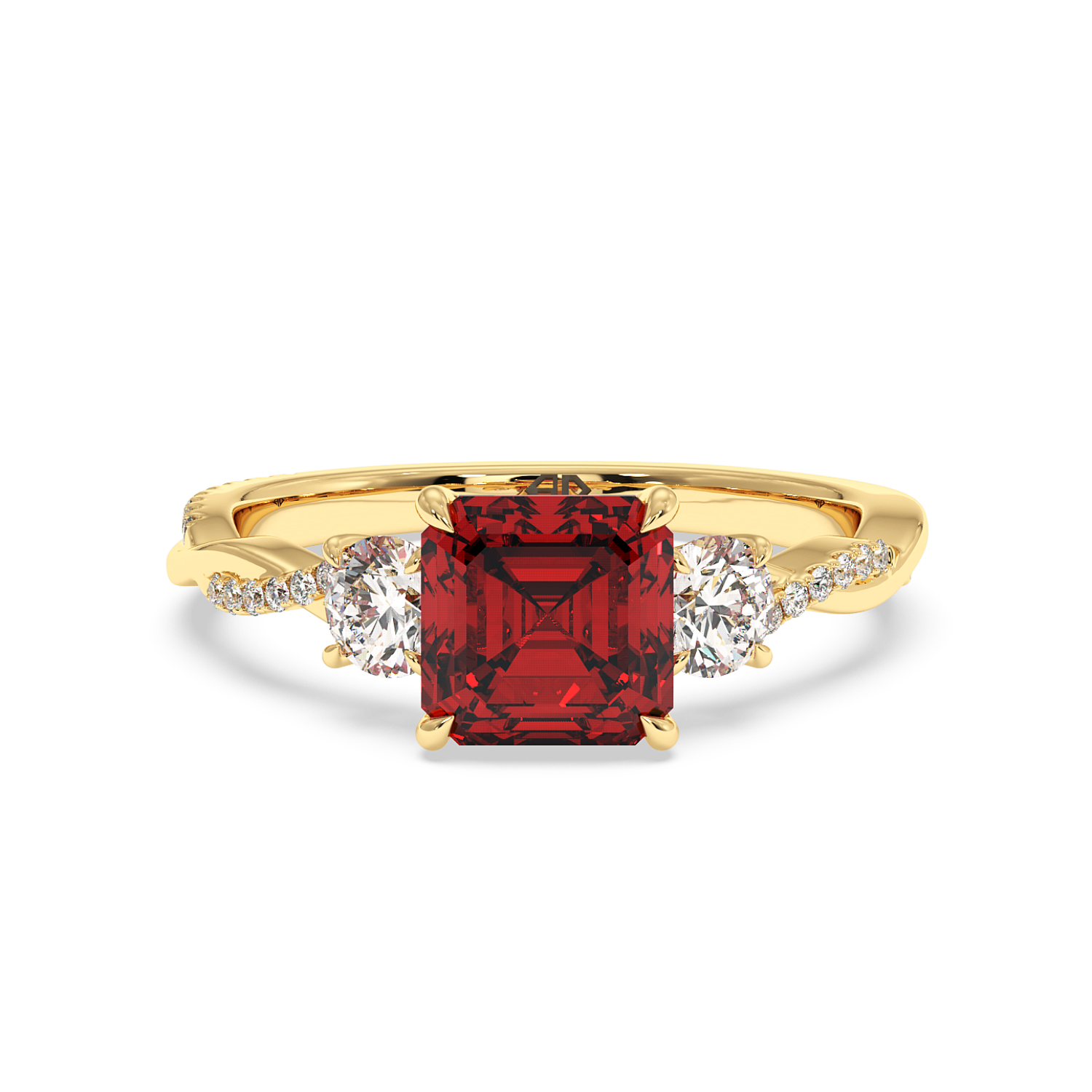 18K Yellow Gold Posie Engagement Ring