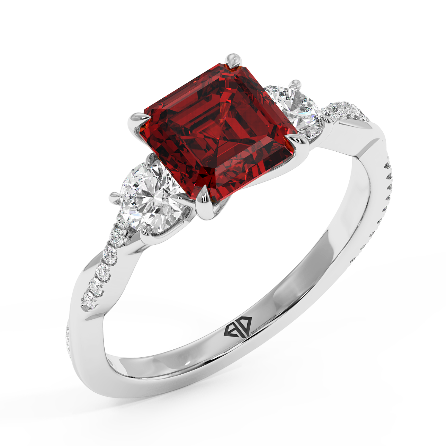 18K White Gold Posie Engagement Ring