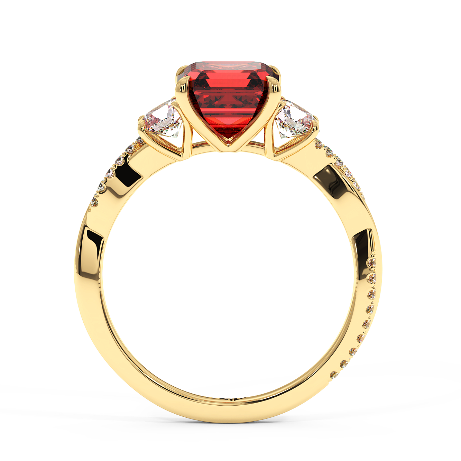 18K Yellow Gold Posie Engagement Ring